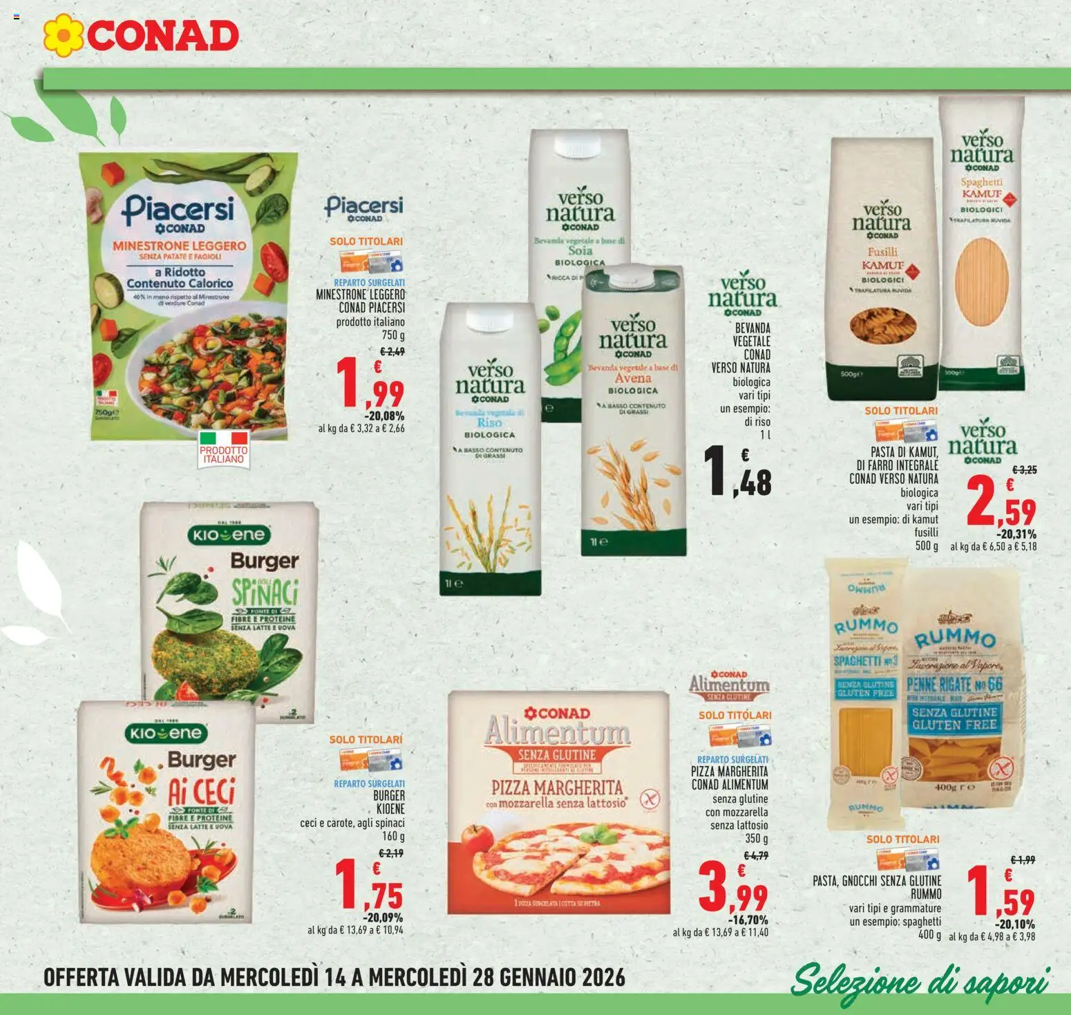 Volantino Conad del 14.01.2026 | Pagina: 18 | Prodotti: Minestrone, Uova, Pizza, Gnocchi