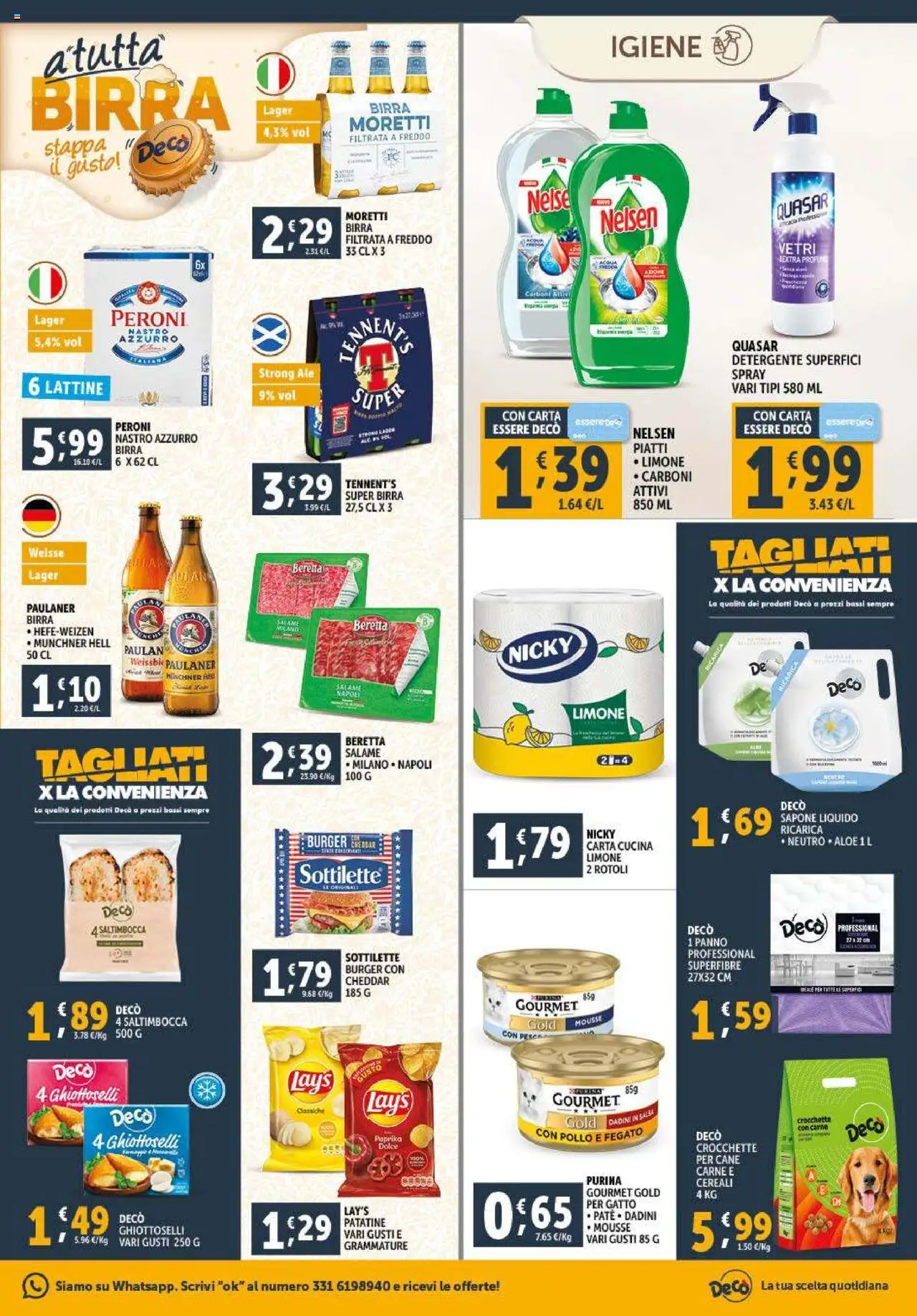 Volantino Decò del 08.07.2025 | Pagina: 15 | Prodotti: Paté, Pollo, Detergente, Acqua