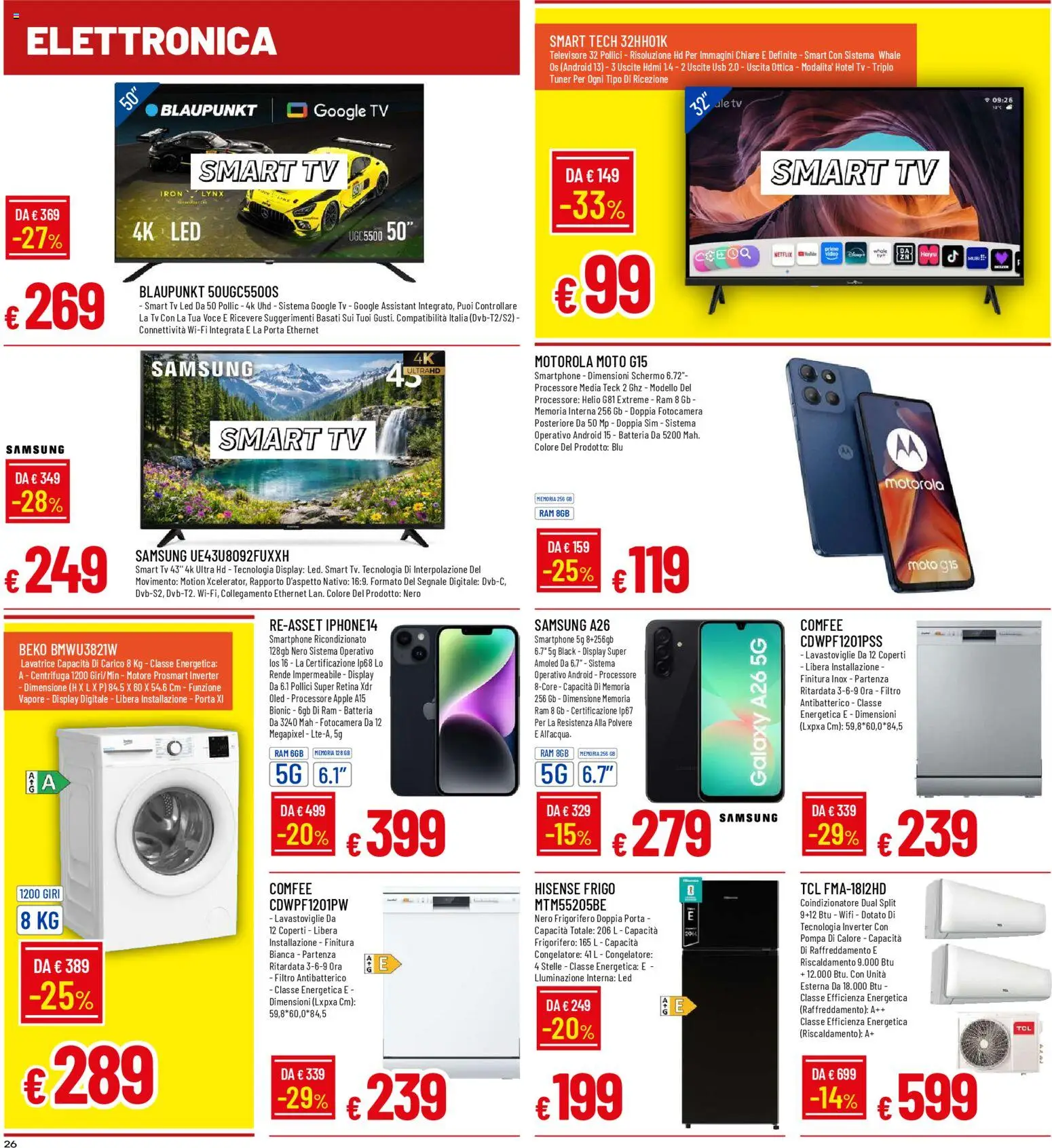 Volantino Galassia del 23.04.2026 | Pagina: 26 | Prodotti: TV, Fotocamera, Congelatore, Batteria