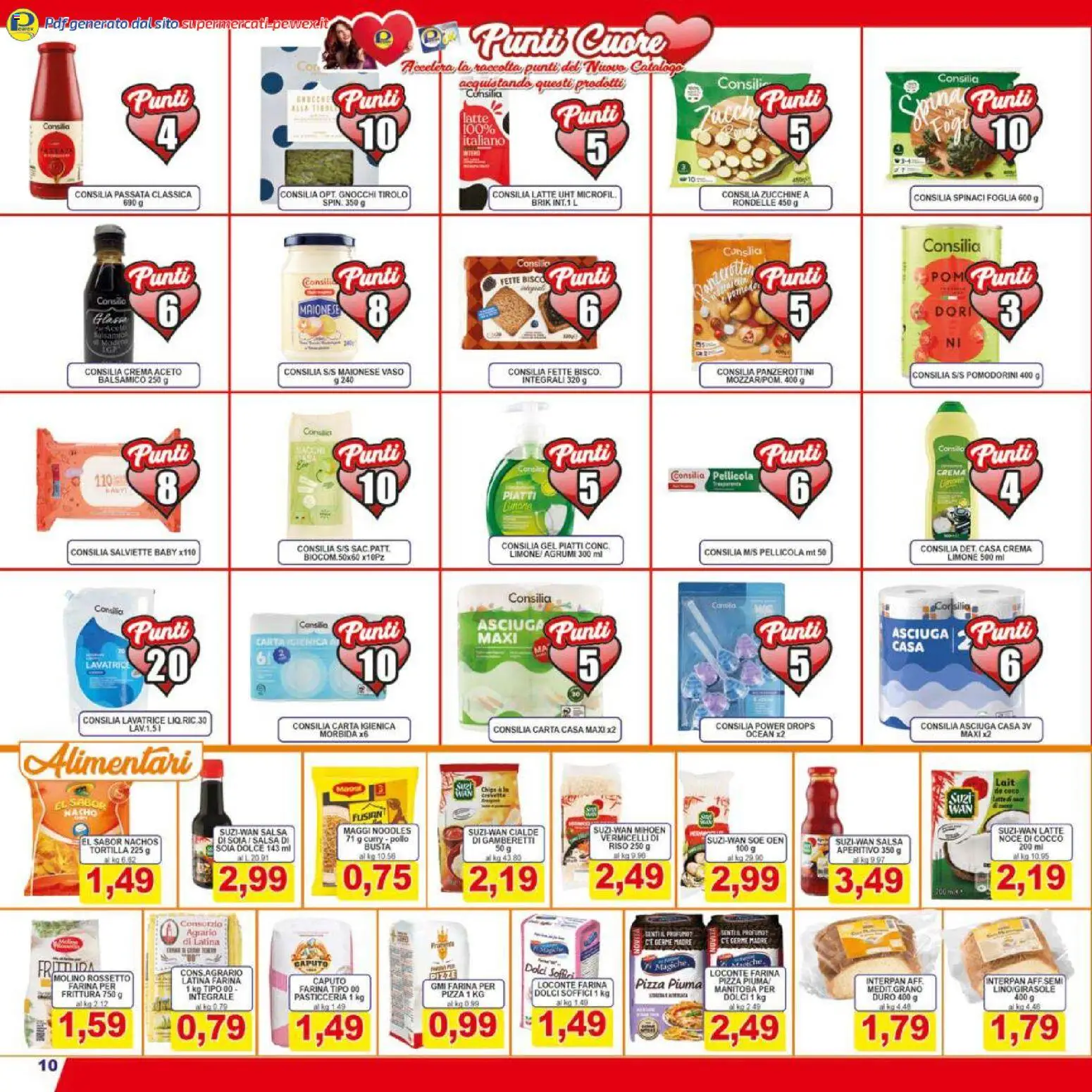 Volantino Pewex del 13.02.2026 | Pagina: 10 | Prodotti: Carta igienica, Pizza, Spinaci, Lavatrice