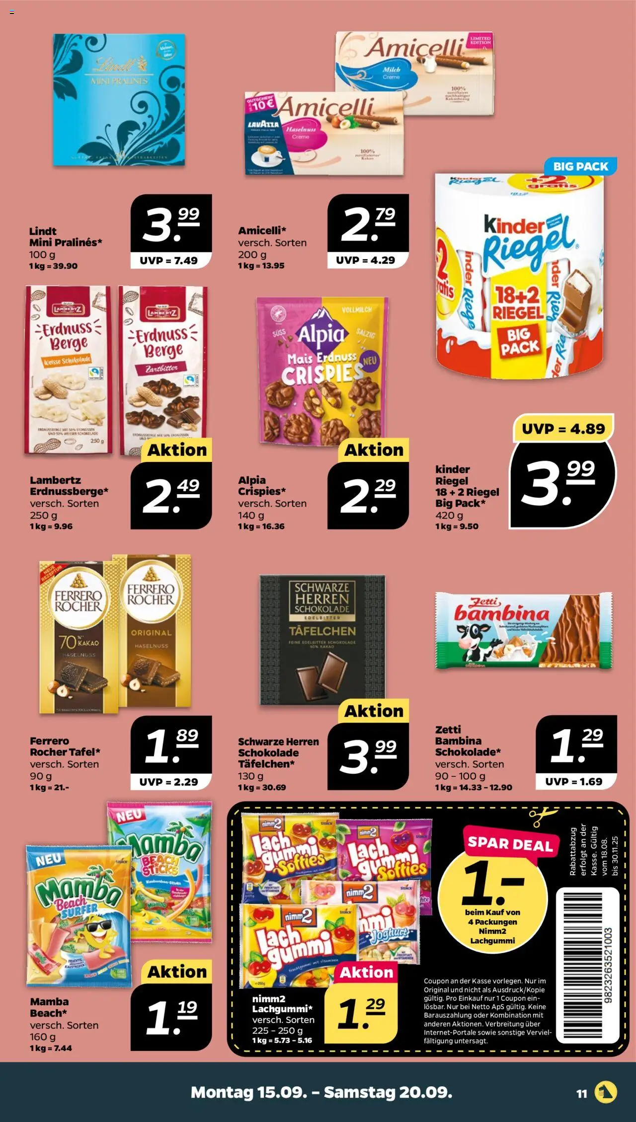 Netto Prospekt 	 – gültig ab 15.09.2025 | Seite: 11 | Produkte: Milch, Joghurt, Schokolade, Creme
