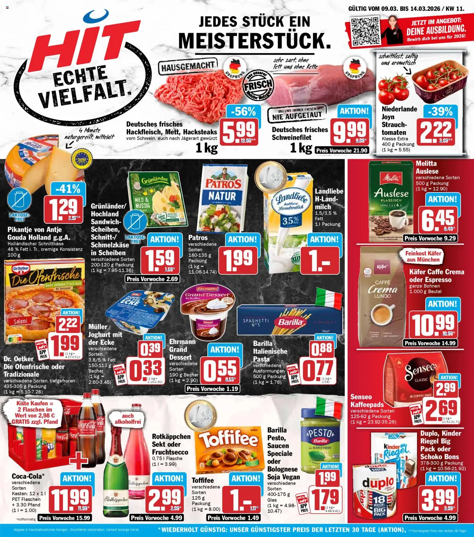 HIT Prospekt 	 – gültig ab 09.03.2026 | Seite: 1 | Produkte: Joghurt, Sekt, Patros, Pasta