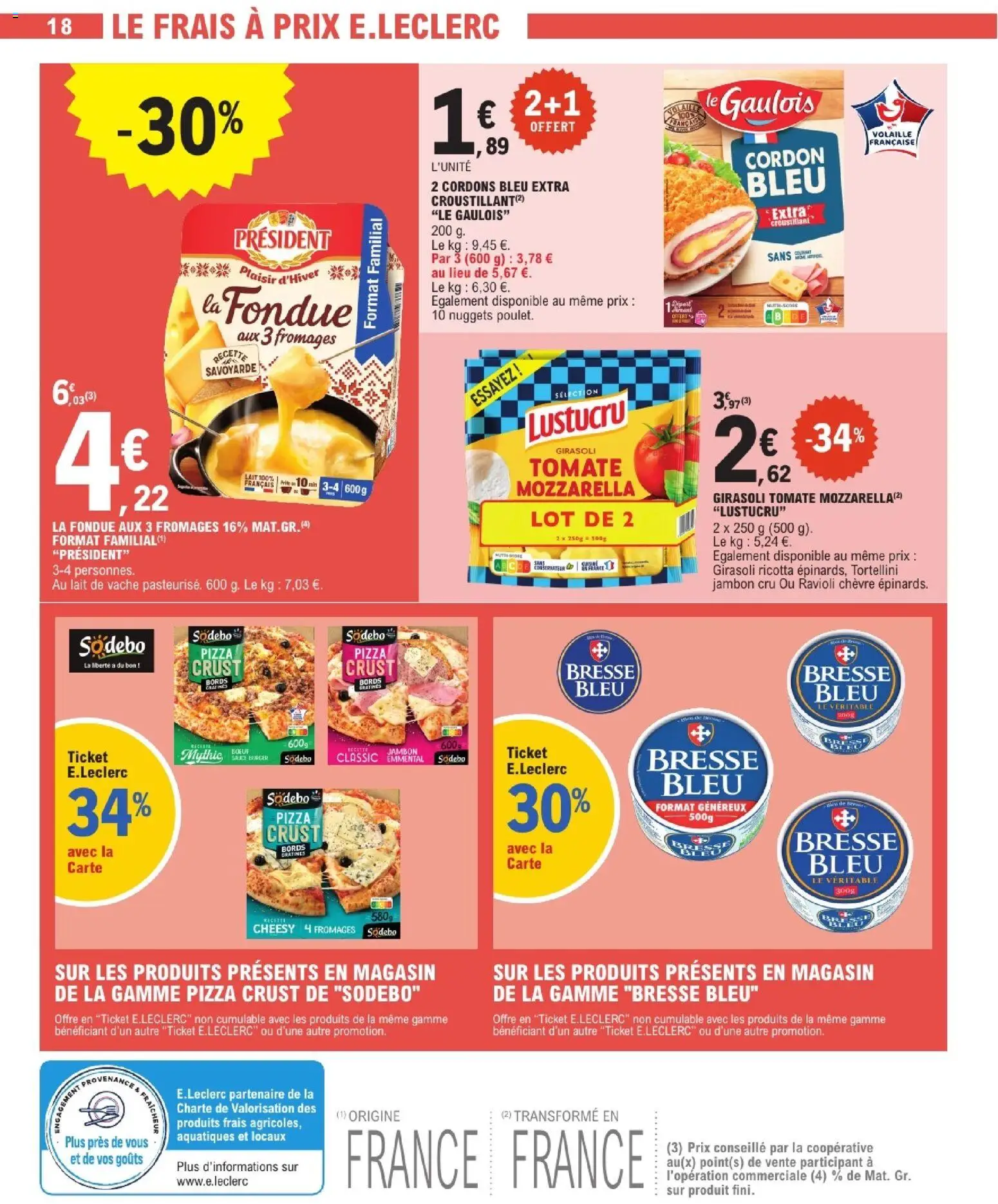 {H1} | Page: 18 | Produits: Jambon Cru, Emmental, Lait, Jambon