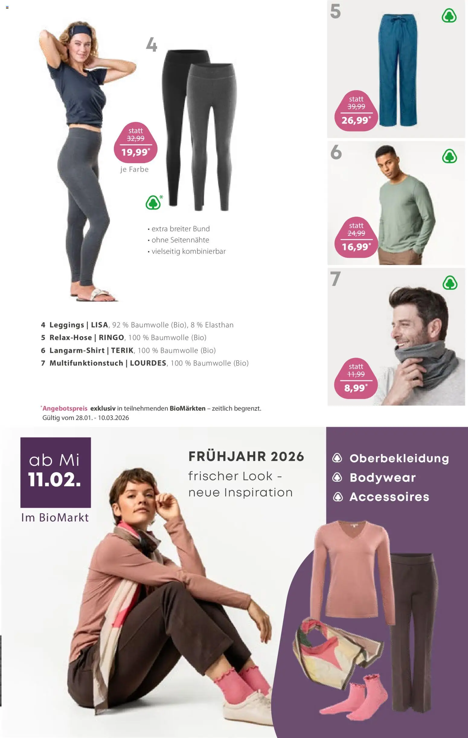 BioMarkt Prospekt – gültig ab 28.01.2026 | Seite: 15 | Produkte: Langarmshirt, Leggings