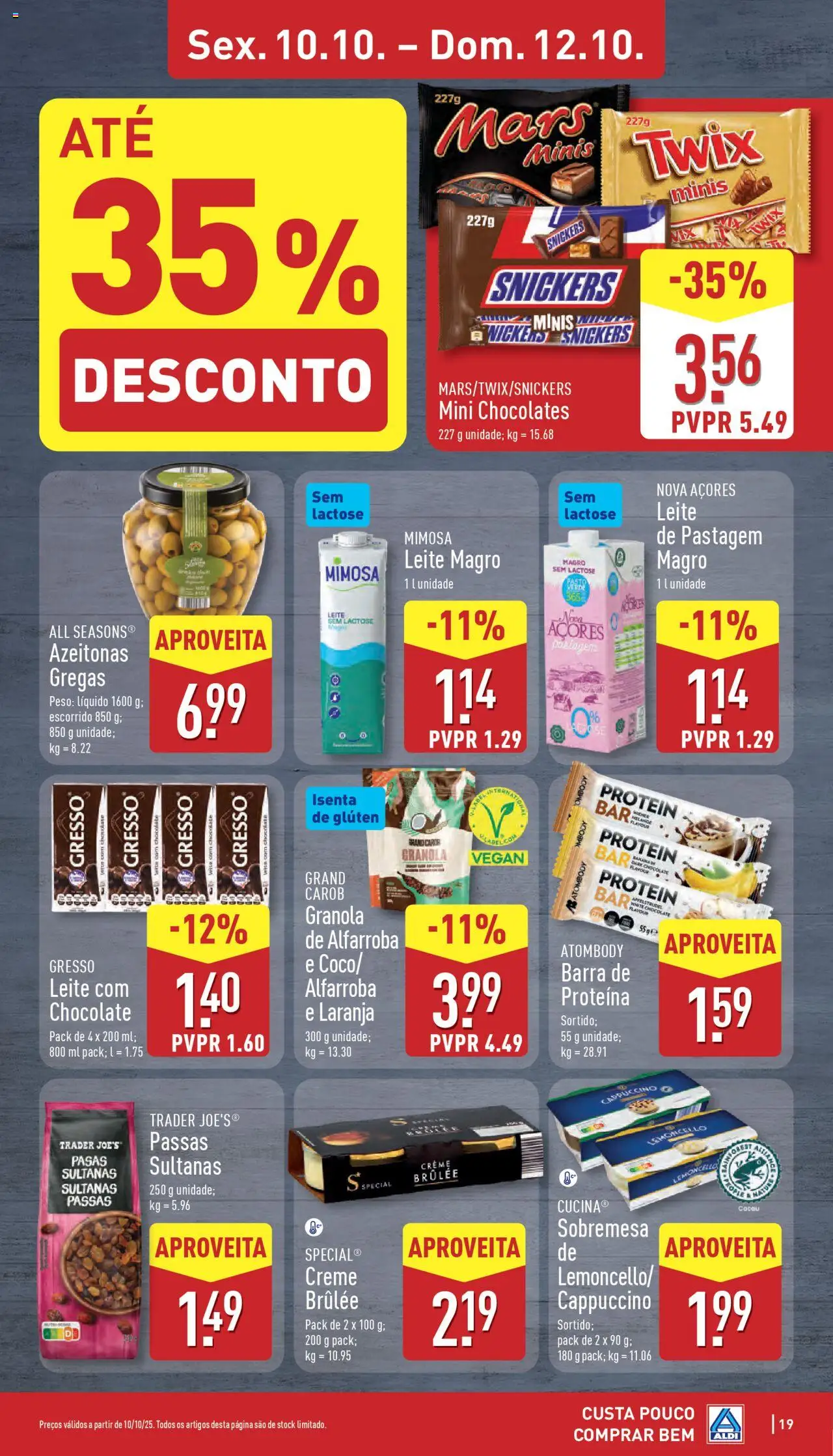 Aldi folheto │ válido de 06.10.2025 | Página: 19 | Produtos: Azeitonas, Chocolates, Chocolate, Creme