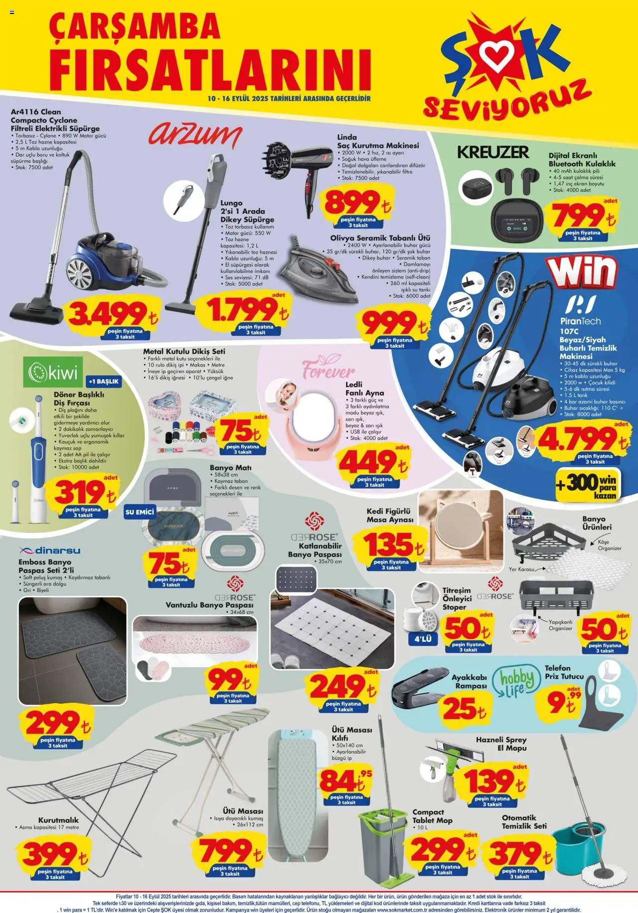 Şok Market Katalog - 10.09.2025 tarihinden itibaren geçerlidir | Sayfa: 4 | Ürünler: Saç kurutma makinesi, Ütü masası, Ayna, Su