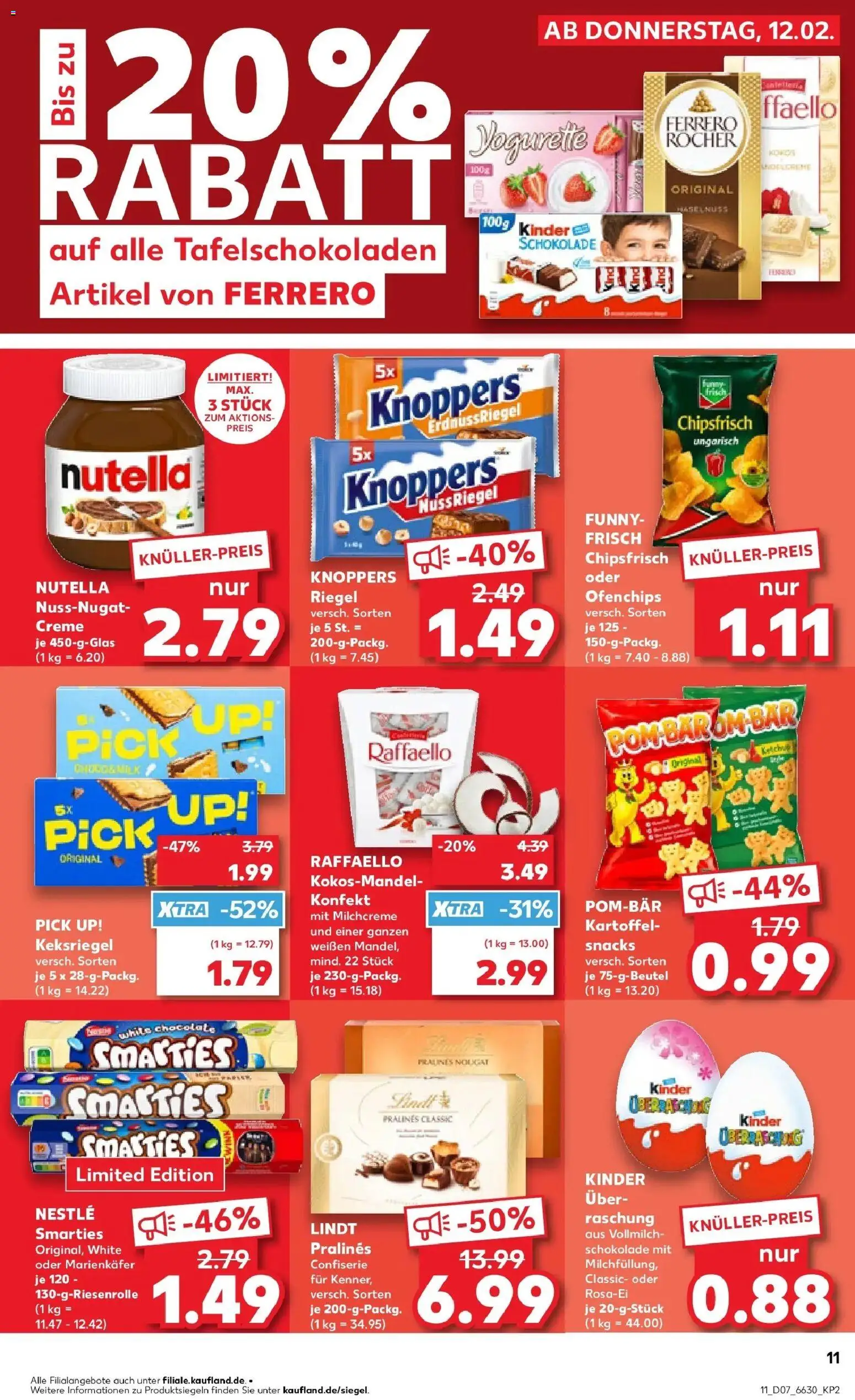 Kaufland prospekt Olpe	 – gültig ab 12.02.2026 | Seite: 19 | Produkte: Schokolade, Smarties, Nutella, Lindt