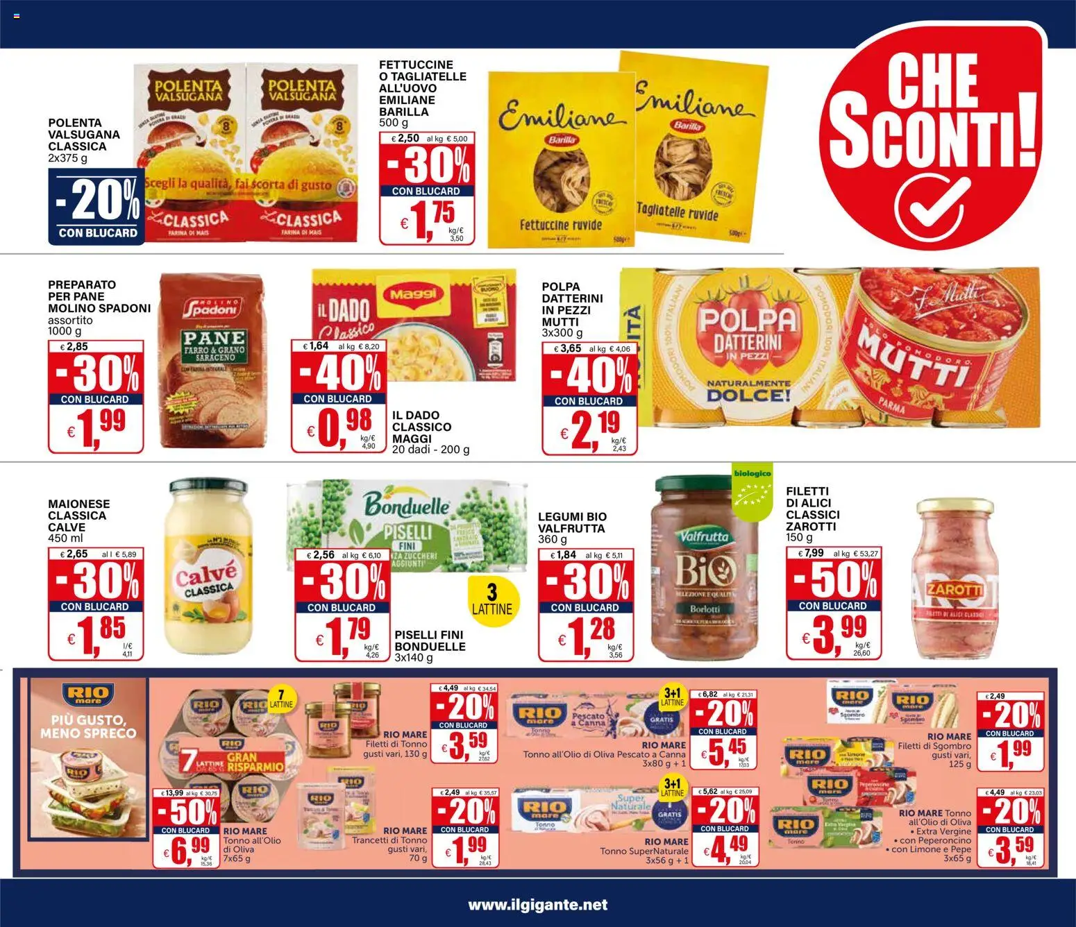 Volantino Il Gigante del 15.01.2026 | Pagina: 23 | Prodotti: Pane, Maionese, Mutti, Alici