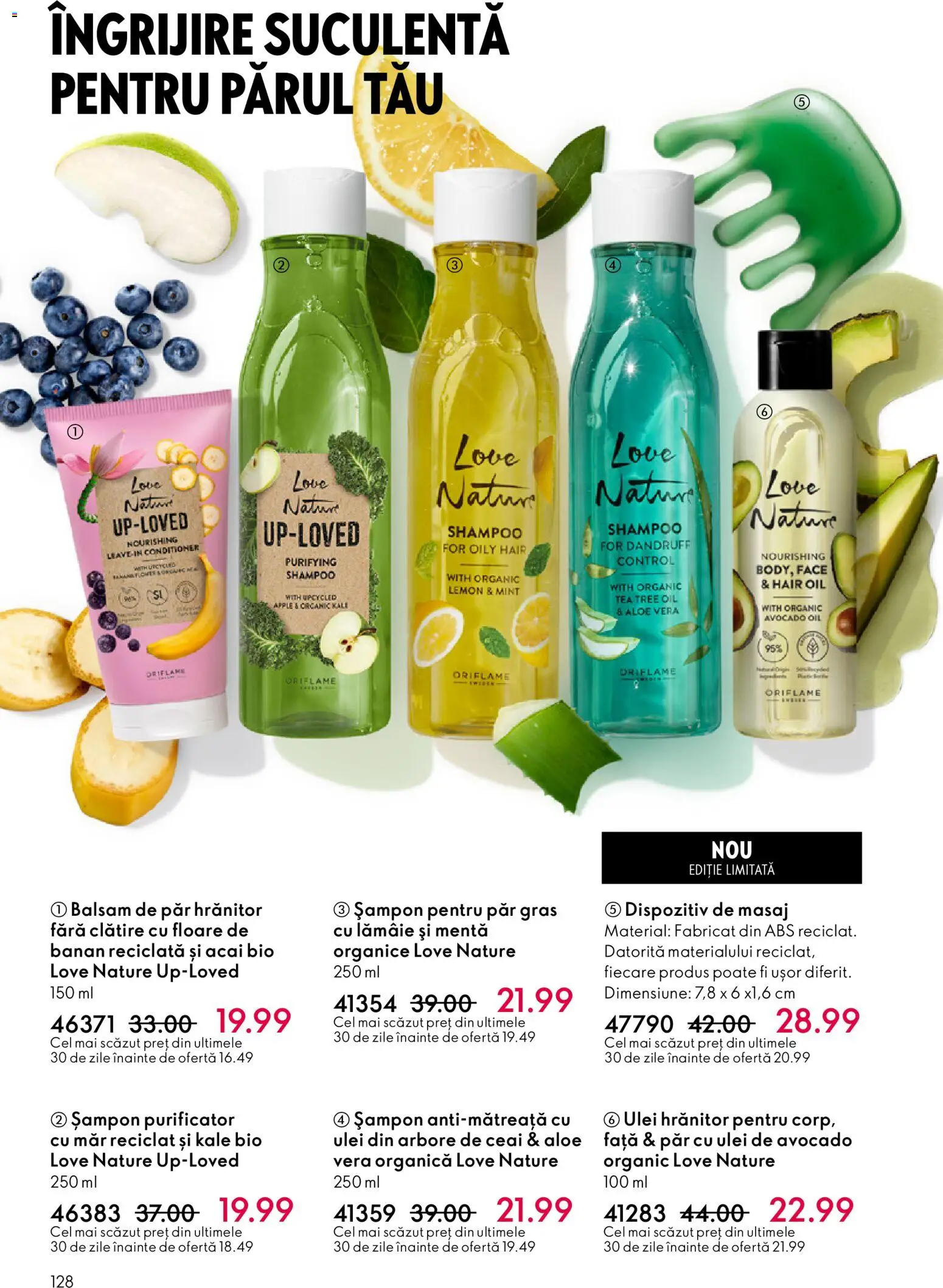 Noul catalog Oriflame – valabil de la 23.12.2025 | Pagină: 128 | Produse: Şerit ödül, Balsam de păr, Apple, Ulei