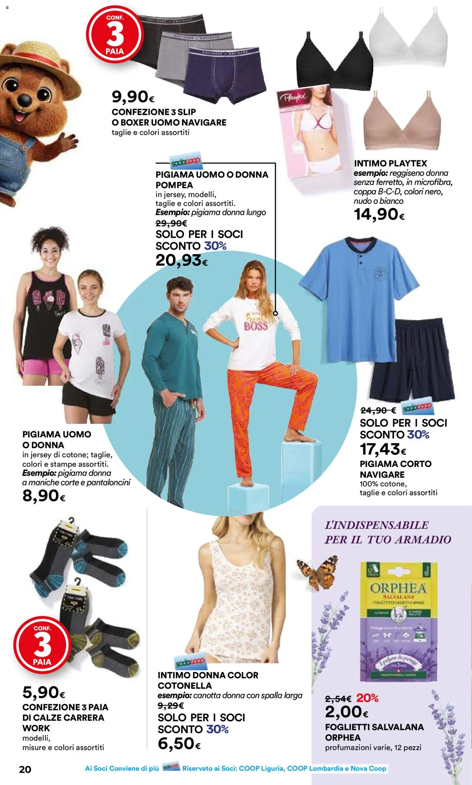 Volantino Ipercoop del 07.04.2026 | Pagina: 20 | Prodotti: Pantaloncini, Intimo, Reggiseno, Pigiama