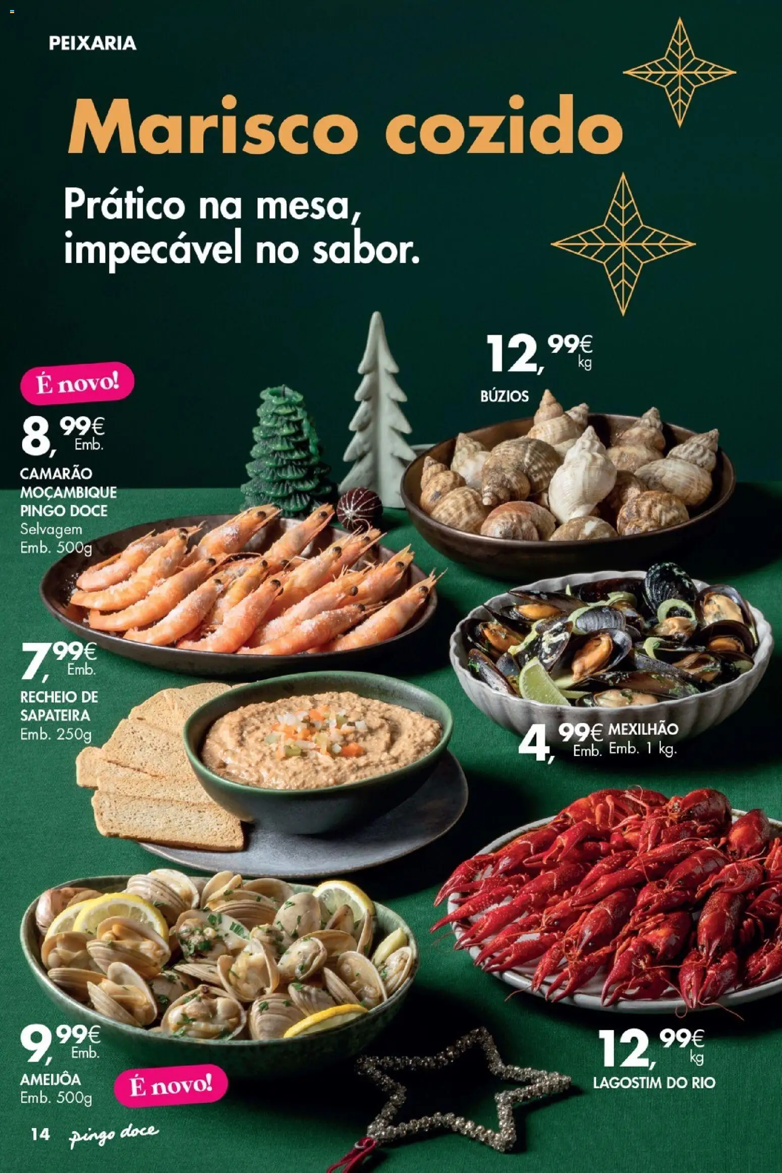 Pingo Doce - Catálogo de Natal │ válido de 25.11.2025 | Página: 14 | Produtos: Camarão, Sapateira
