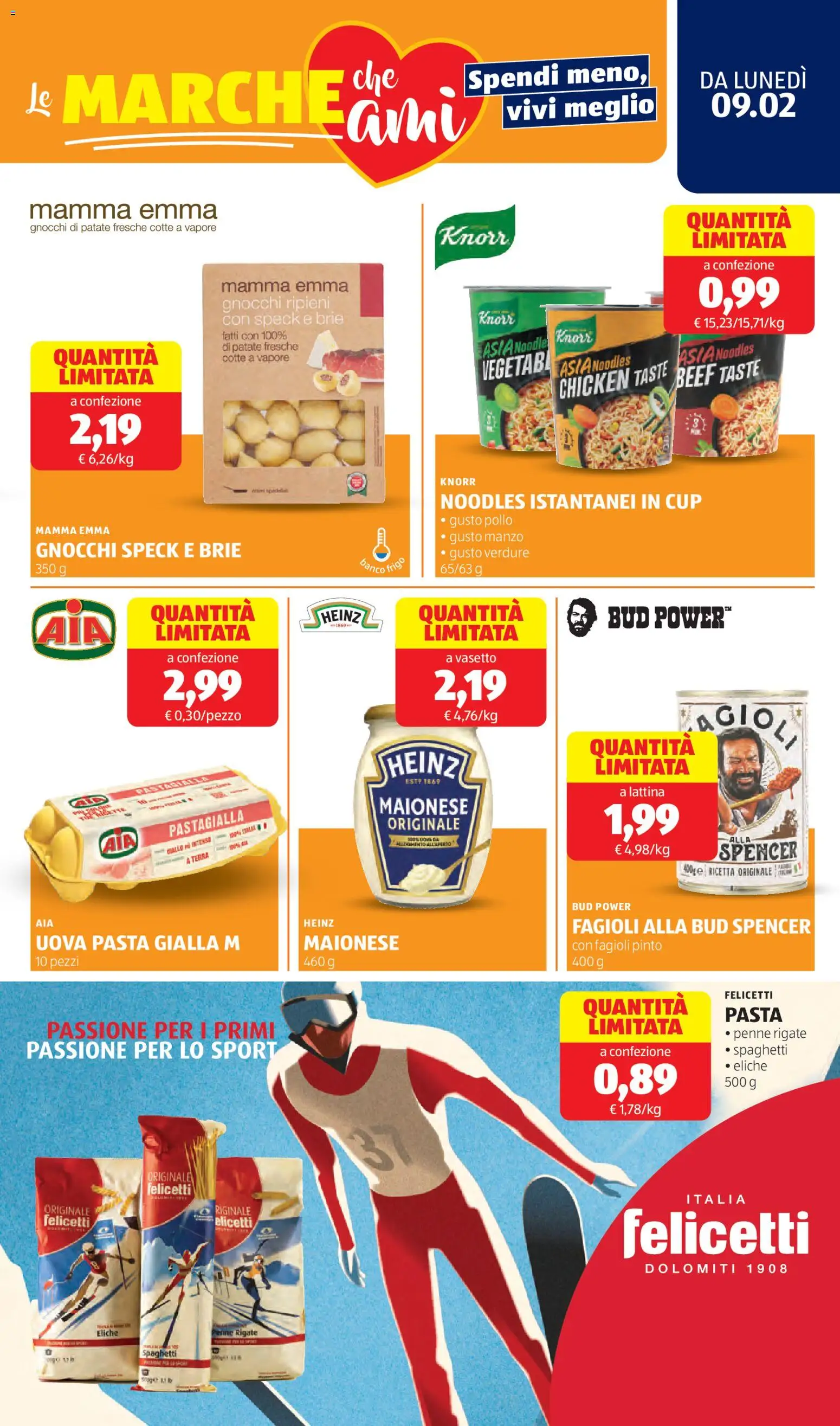 Volantino Aldi del 09.02.2026 | Pagina: 7 | Prodotti: Speck, Verdure, Maionese, Pasta
