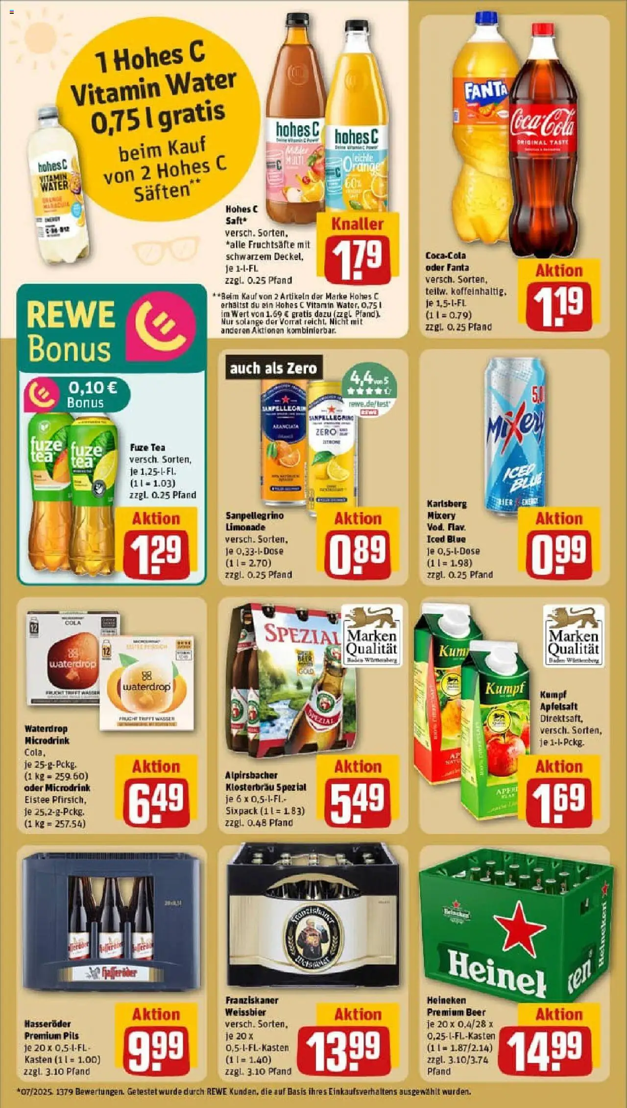 Rewe prospekt Grünstadt	 - gültig ab dem 24.08.2025 | Seite: 20 | Produkte: Fanta, Cola, Weißbier, Apfelsaft