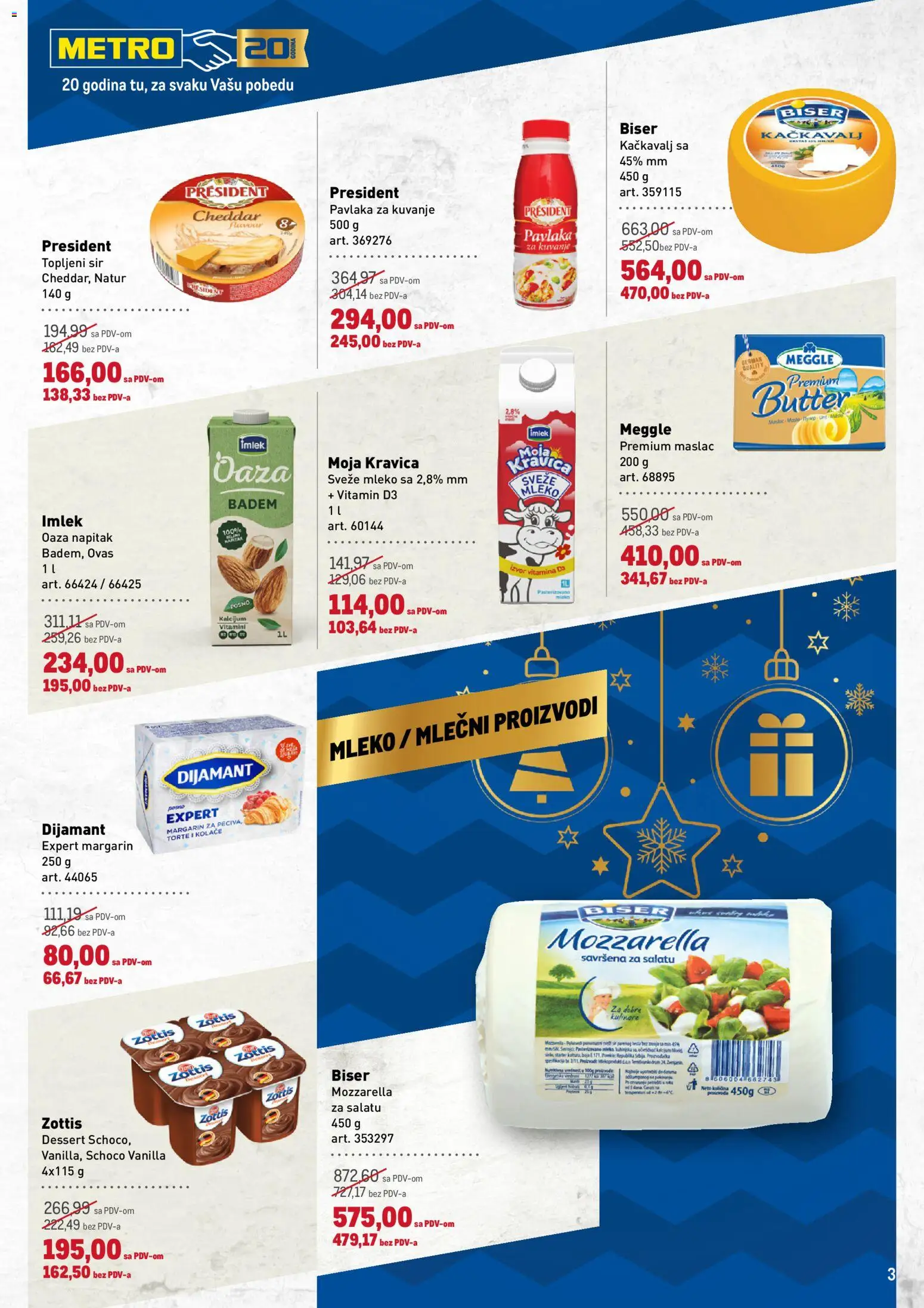 Metro katalog - važi od 27.11.2025 | Strana: 3 | Proizvode: Maslac, Mleko, Sir, Pavlaka