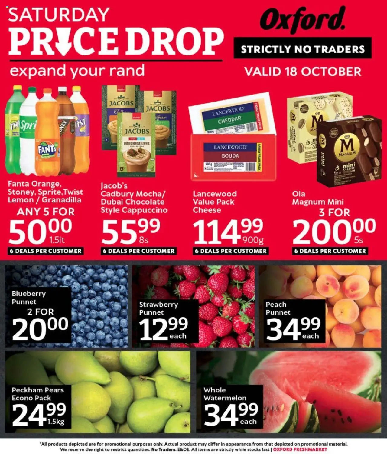 New Oxford Freshmarket catalogue – valid from 18.10.2025 | Page: 1 | Products: Cheese, Chocolate, Lemon, Peach