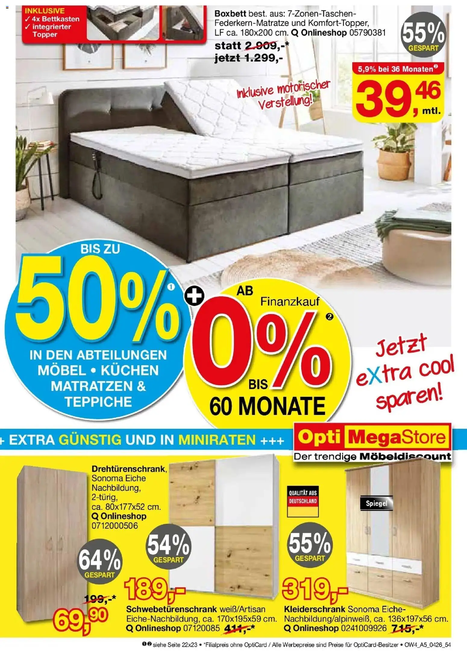 Angebote - Für Zuhause-Liebhaber – gültig ab 01.04.2026 | Seite: 55 | Produkte: Kleiderschrank, Topper, Spiegel, Kuchen