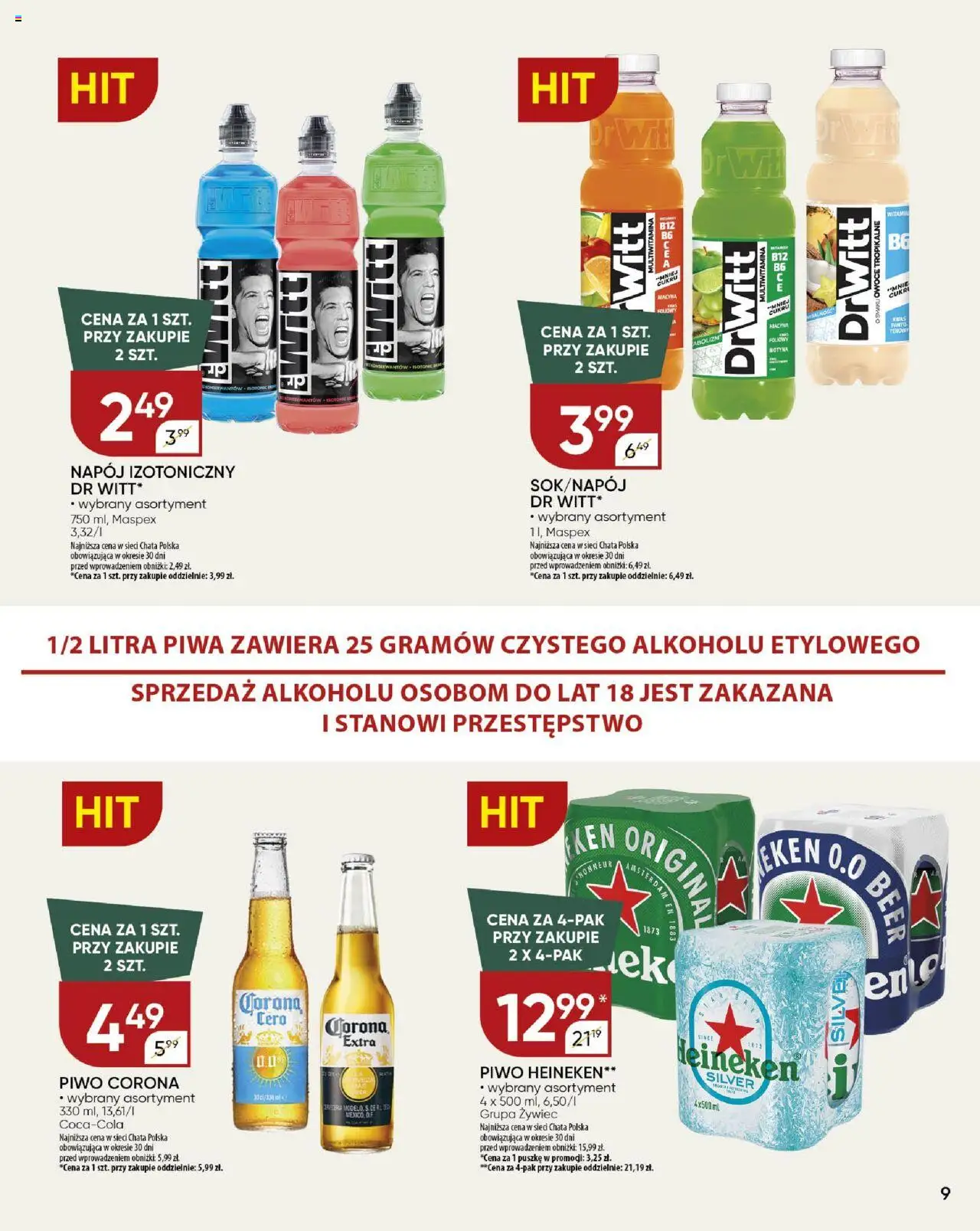 Chata Polska Gazetka od 17.06.2025 | Strona: 9 | Produkty: Piwo, Owoce, Heineken