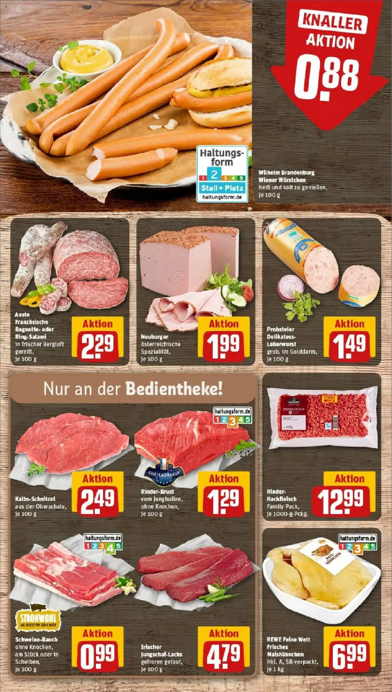 Rewe prospekt Düsseldorf / Eller	 – gültig ab 10.11.2025 | Seite: 8 | Produkte: Wiener wurstchen, Schweinebauch, Baguette, Hackfleisch