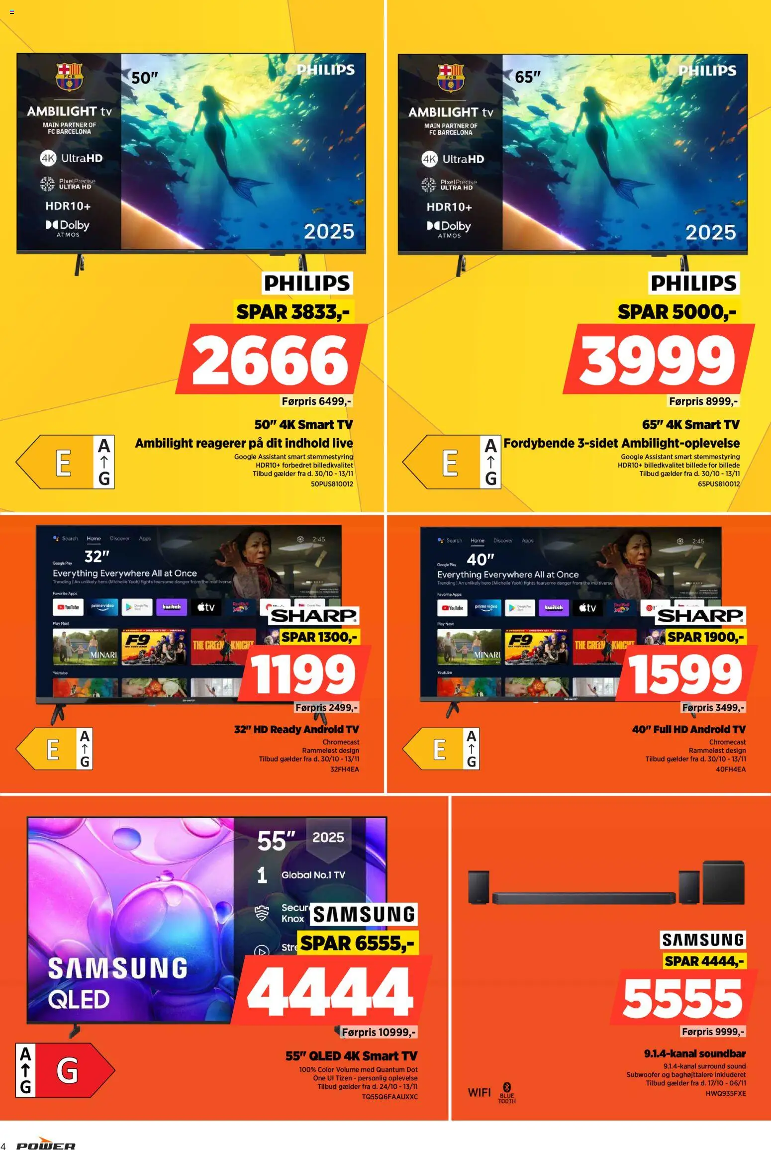 Power tilbudsavis – gyldig fra 24.10.2025 | Side: 4 | Produkter: Soundbar, Smart TV, TV, Video