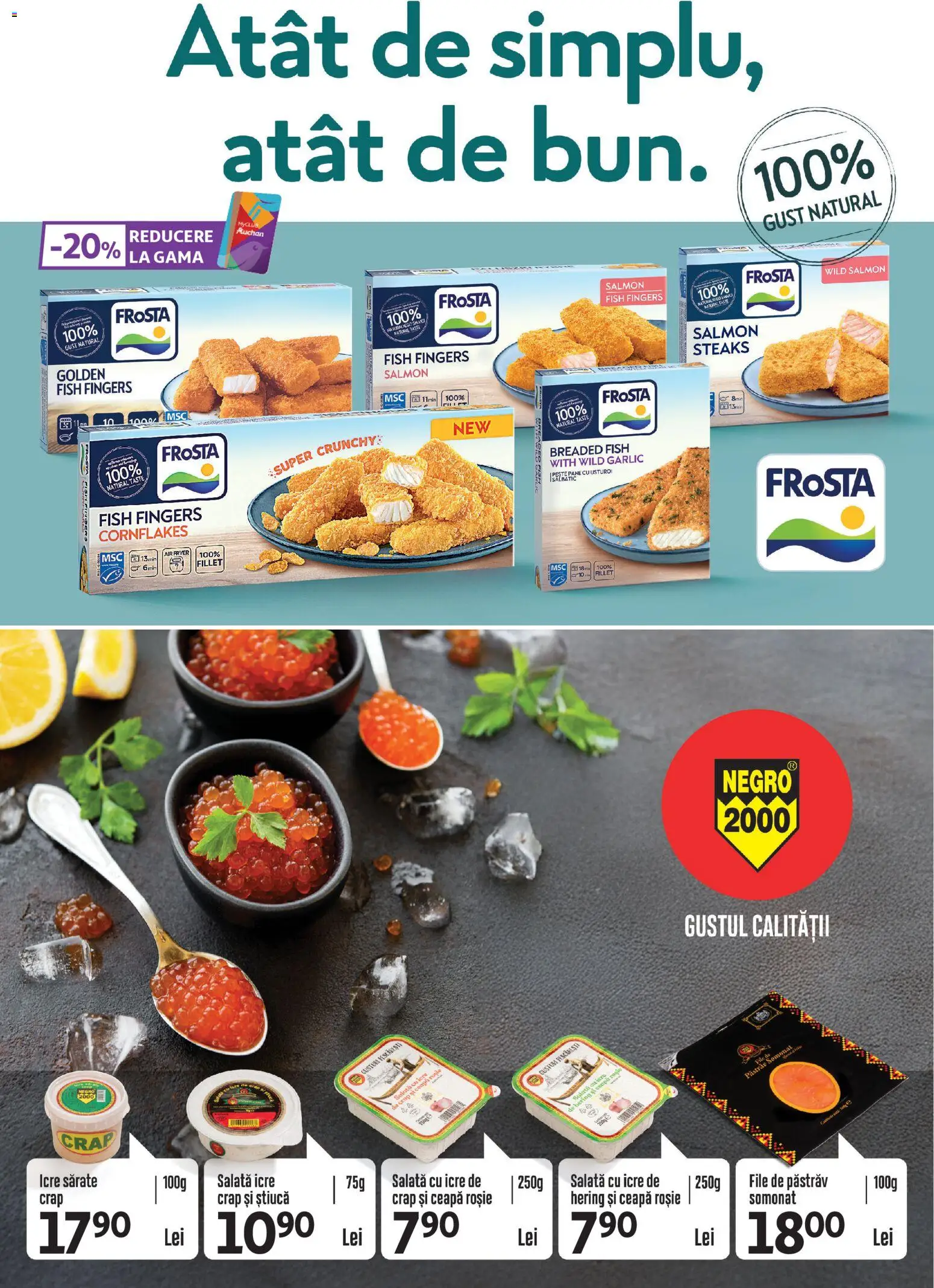 Noul catalog Auchan – valabil de la 19.11.2025 | Pagină: 31 | Produse: Pește, Salată cu icre, Salată, Ceapă