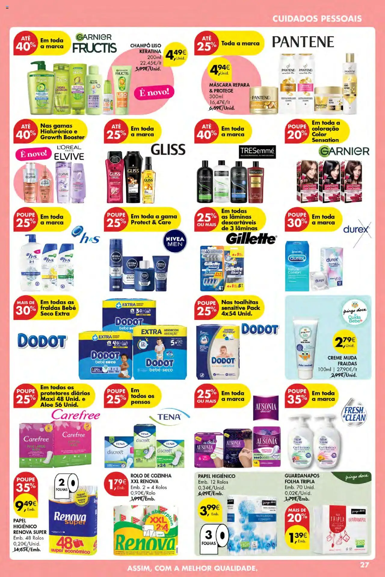 Pingo Doce Poupe Esta Semana Açores │ válido de 24.07.2025 | Página: 27 | Produtos: Papel higiénico, Fraldas, Guardanapos, Creme
