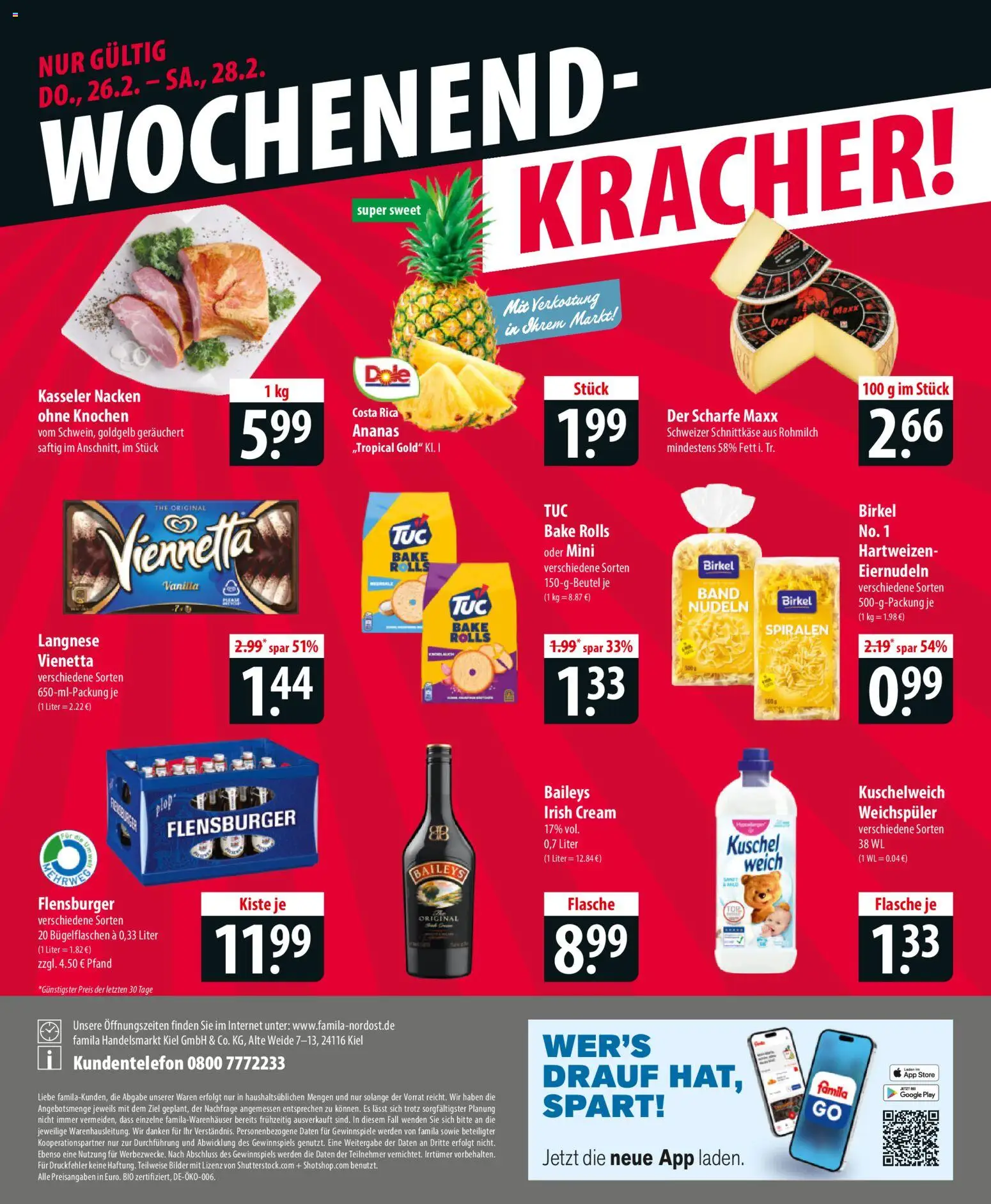 Famila Prospekt 	 – gültig ab 23.02.2026 | Seite: 24 | Produkte: Langnese, Kuschelweich, Flensburger, Baileys