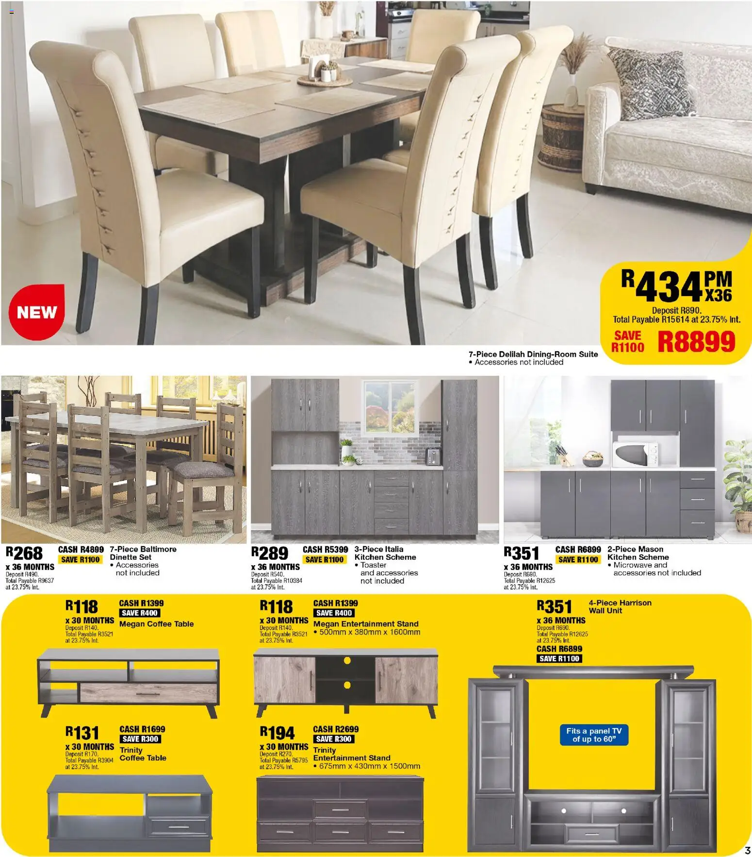 New OK Furniture catalogue – valid from 25.02.2026 | Page: 3 | Products: Coffee table, Microwave, Coffee, Dinette set