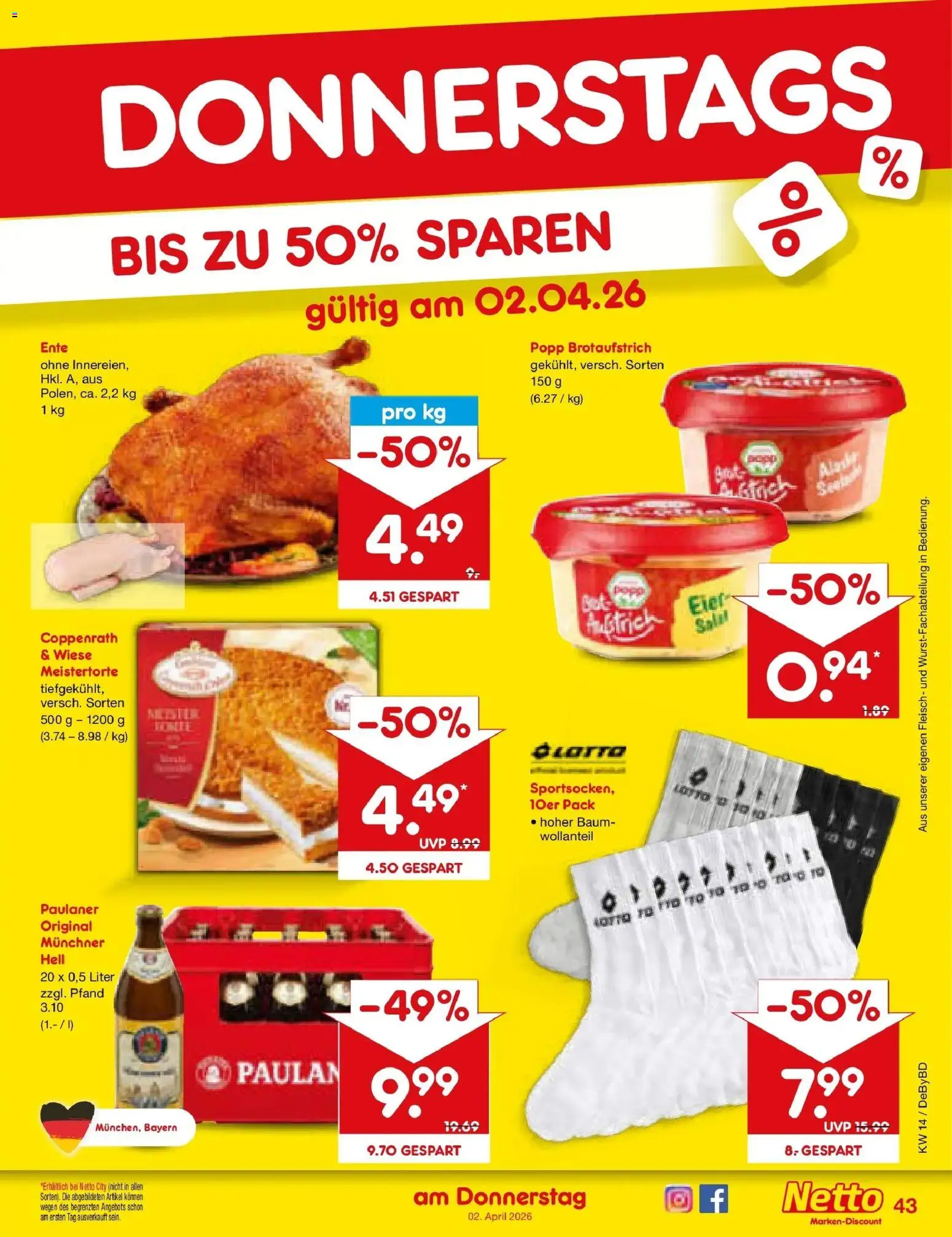 Netto Marken-Discount Prospekt Buttenwiesen	 – gültig ab 30.03.2026 | Seite: 57 | Produkte: Fleisch, Salat, Ente, Paulaner