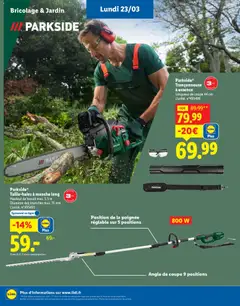 LIDL - Prévisualisation de LIDL Plus de 400 produits Parkside valide à partir de 02.03.2026 | Page: 30 | Produits: Tronçonneuse