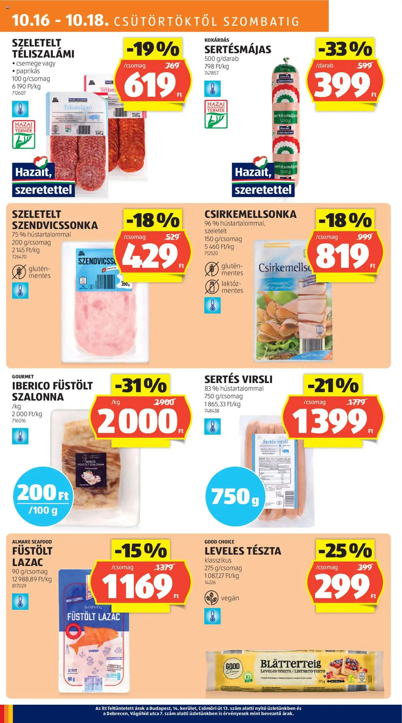 Aldi akciós ujság - amely érvényes a következő dátumtól: 16.10.2025 | Oldal: 12 | Termékek: Leveles tészta, Lazac, Szalonna, Vegán