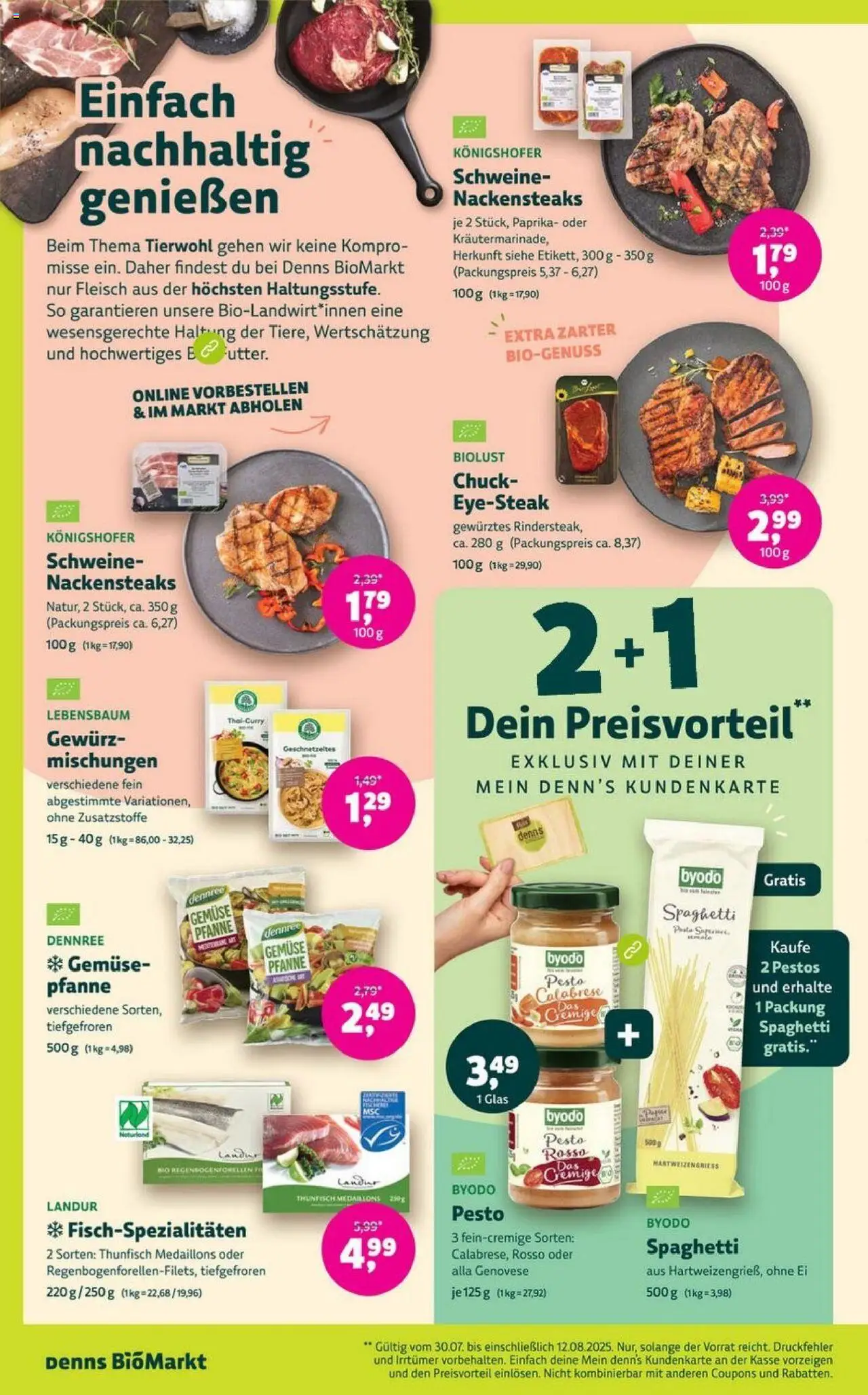 Denns BioMarkt Angebote - gültig ab dem 30.07.2025 | Seite: 6 | Produkte: Thunfisch, Gemüse, Paprika, Fleisch