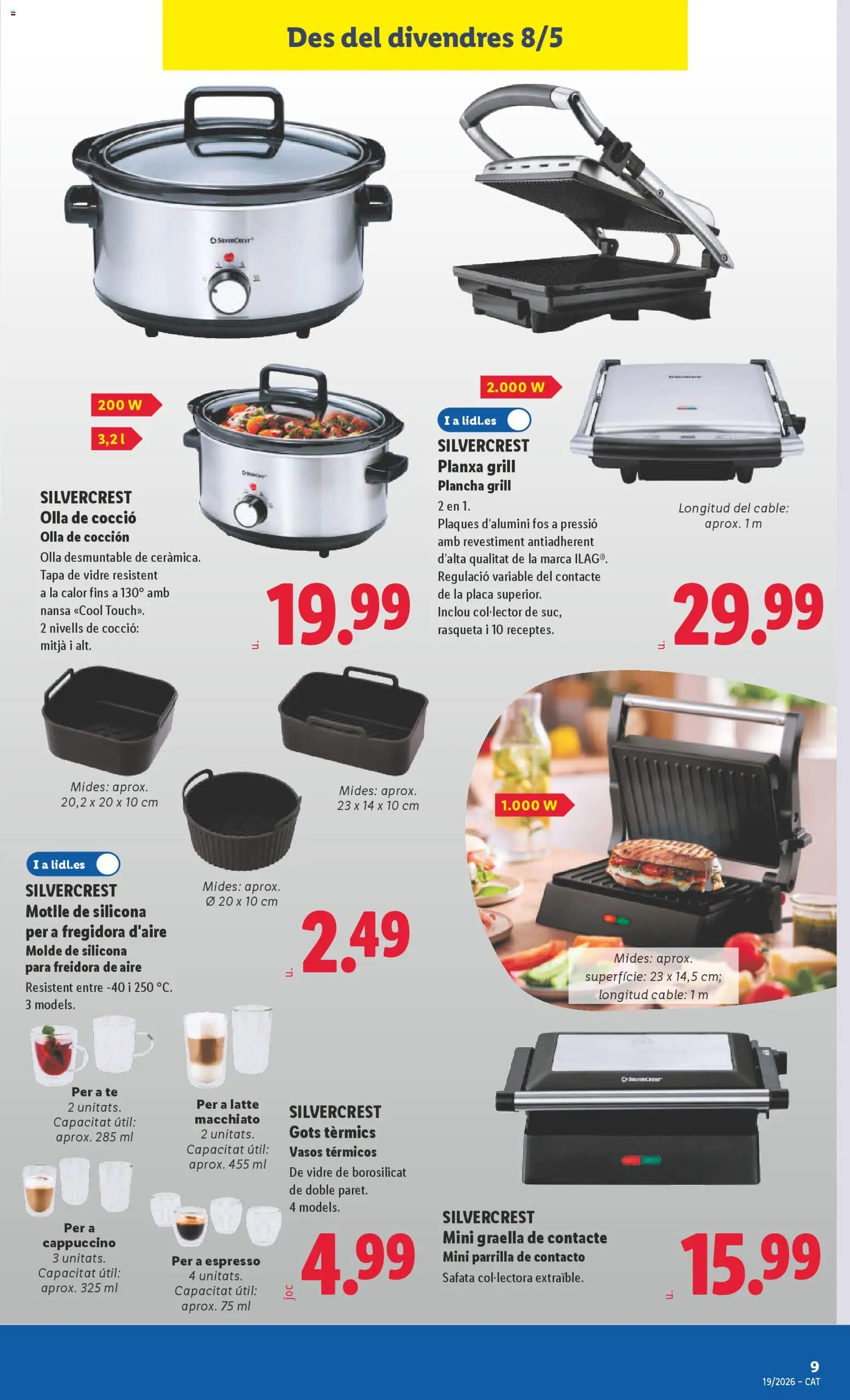 Lidl folleto de bazar │ válido desde el 04.05.2026 | Página: 21 | Productos: Vasos, Cable, Plancha, Freidora