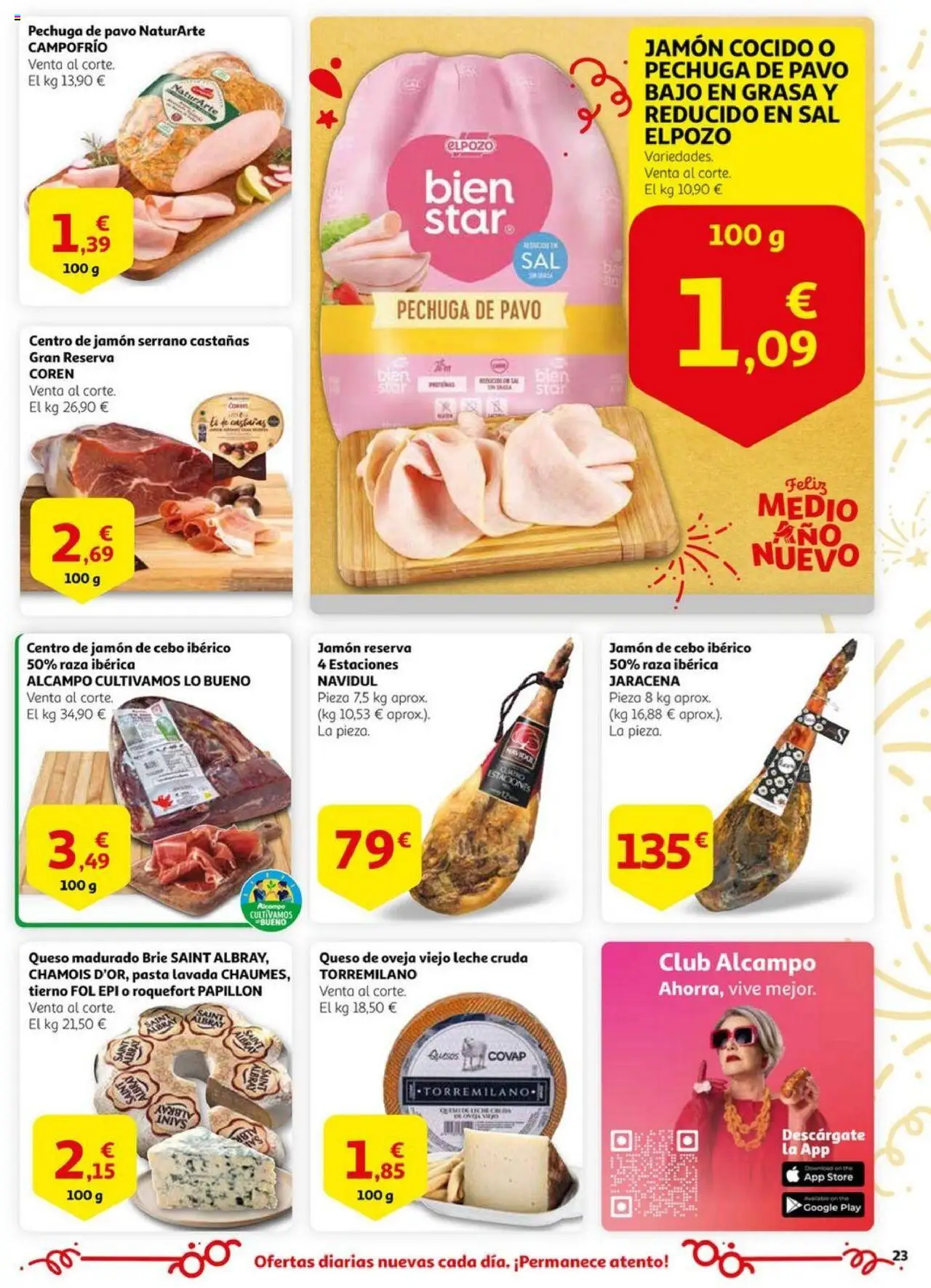 Alcampo -  HP Nacional  │ válido desde el 03.06.2025 | Página: 23 | Productos: Jamón serrano, Leche, Jamón, Jamón cocido