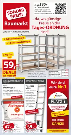 Sonderpreis Baumarkt Prospekt 	 ab 14.02.2026 gültig