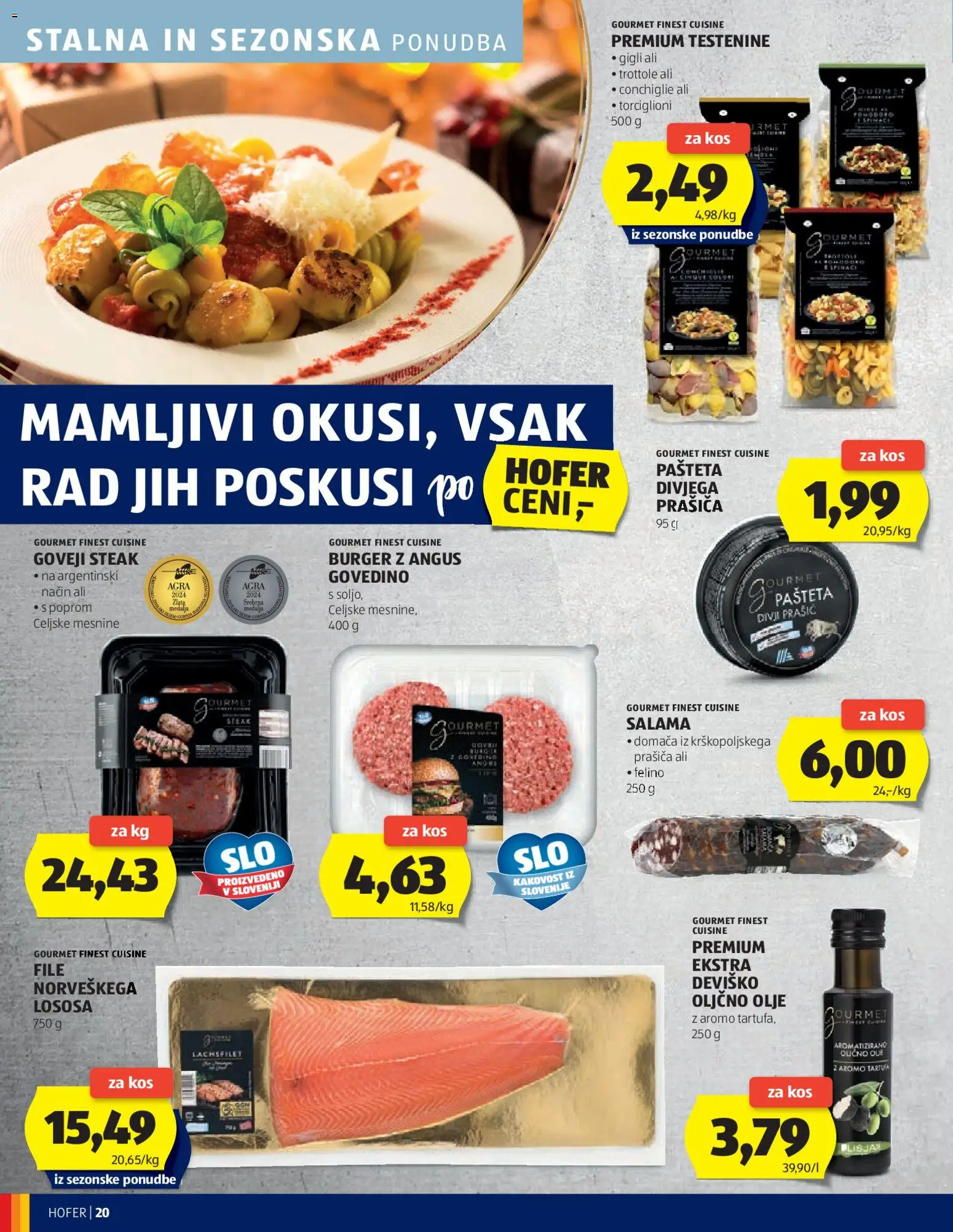 Novi Hofer katalog ponudbe – veljaven od 13.11.2025 | Stran: 20 | Izdelki: Kos, Olje, Salama, Testenine