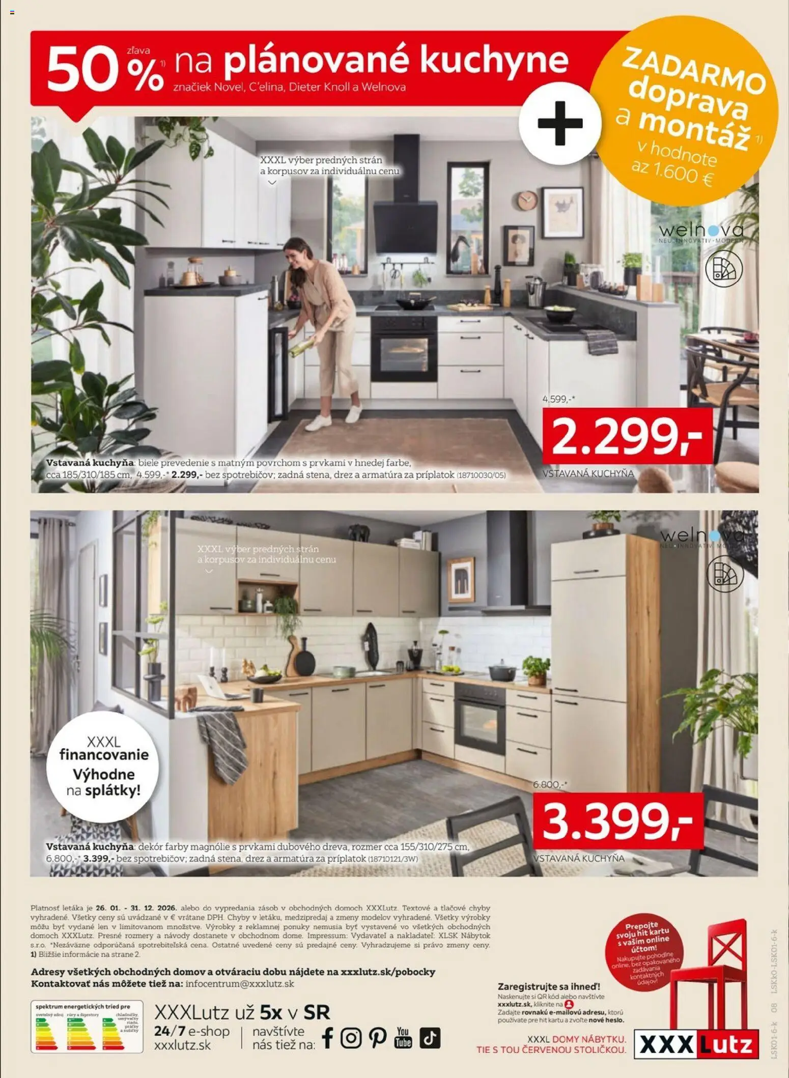 Nové XXXLutz akcie – leták je platný od 26.01.2026 | Strana: 8 | Produkty: Nábytok, Drez, Kuchyňa, Práčky