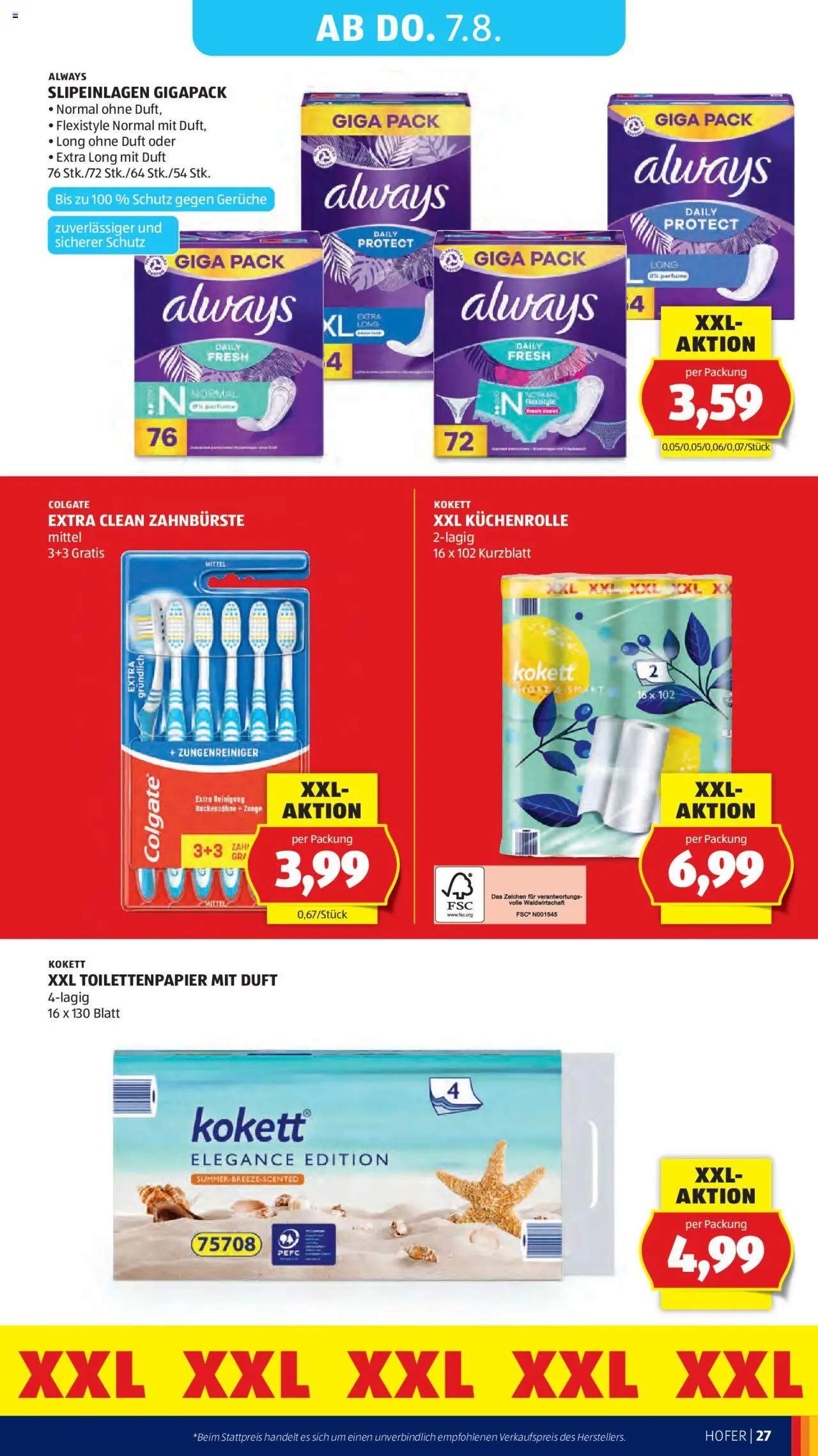 Hofer Flugblatt gültig ab 01.08.2025 | Seite: 31 | Produkte: Duft, Zahnbürste