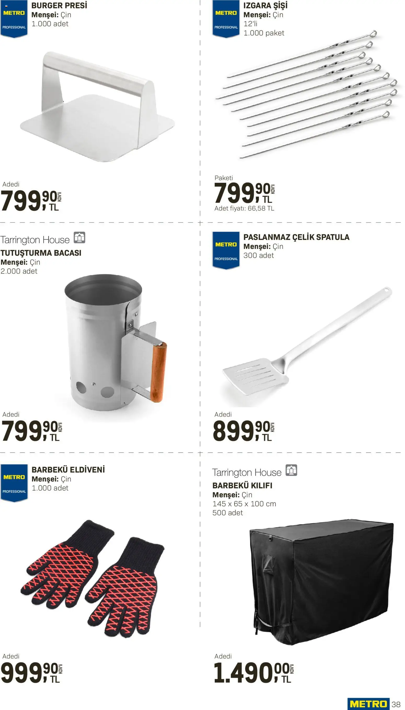 Metro - Açık Hava Çözümleri - 10.04.2026 tarihinden itibaren geçerlidir | Sayfa: 38 | Ürünler: Cin, Spatula, Izgara