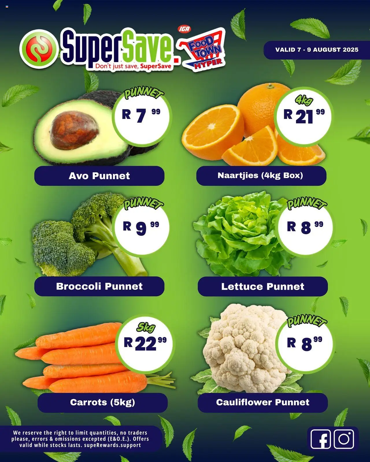 Super Save Fresh Specials │ valid from 07.08.2025 | Page: 2 | Products: Cauliflower, Box, Carrots, Lettuce