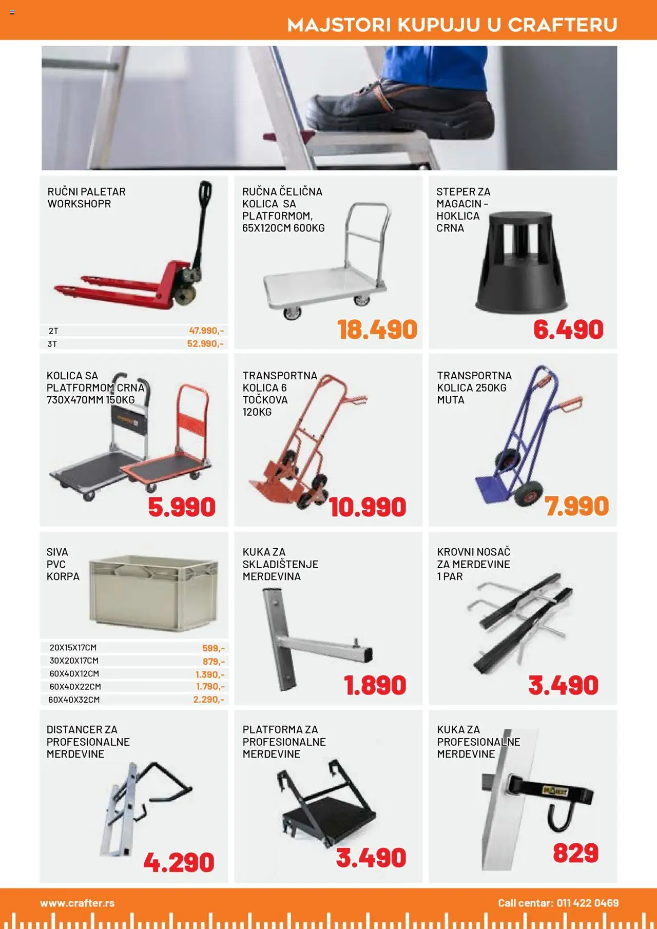 Crafter katalog - važi od 15.09.2025 | Strana: 31 | Proizvode: Merdevine, Kolica, Korpa