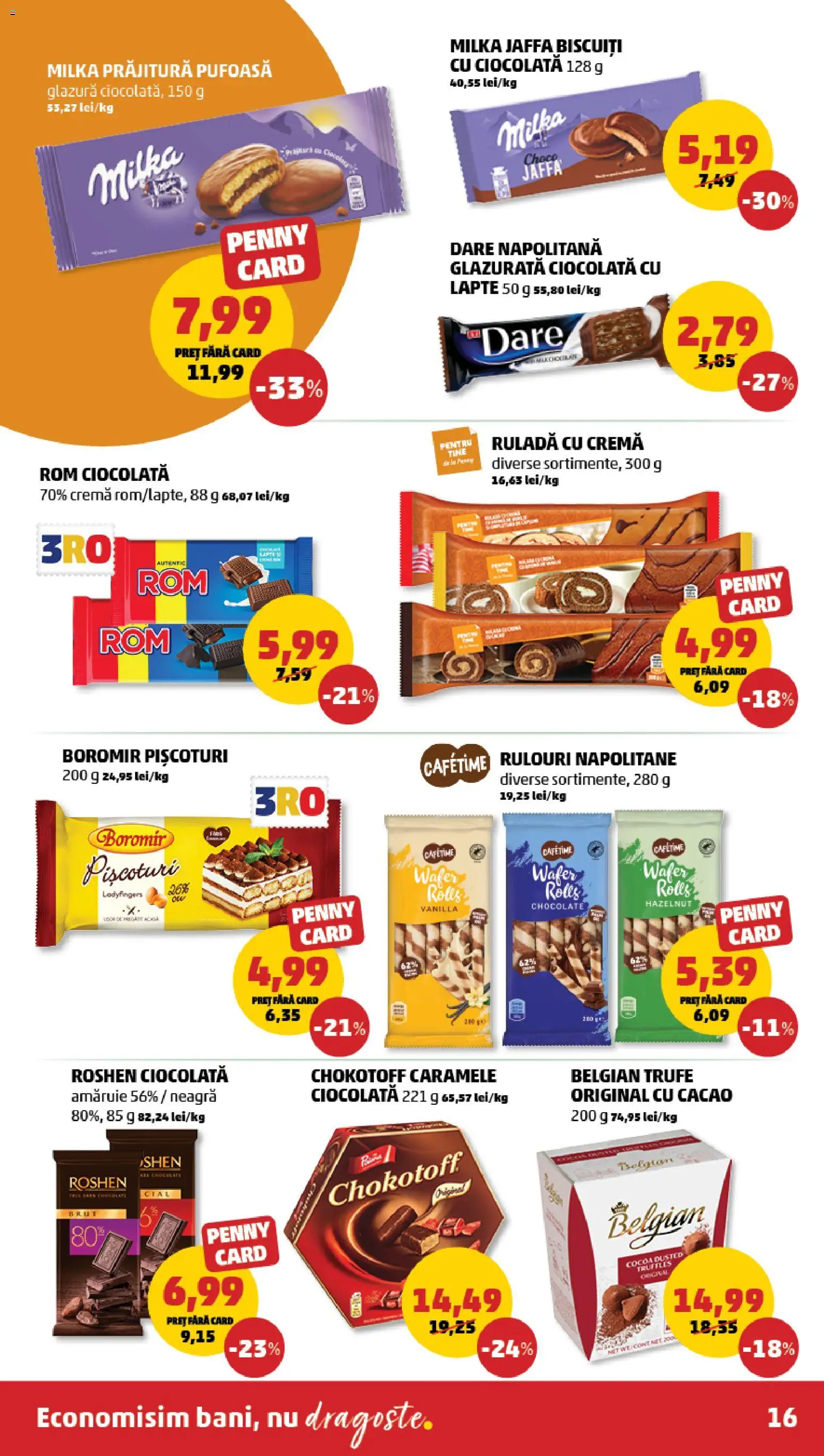 Noul catalog PENNY – valabil de la 27.12.2025 | Pagină: 16 | Produse: Napolitane, Lapte, Ciocolată, Caramele