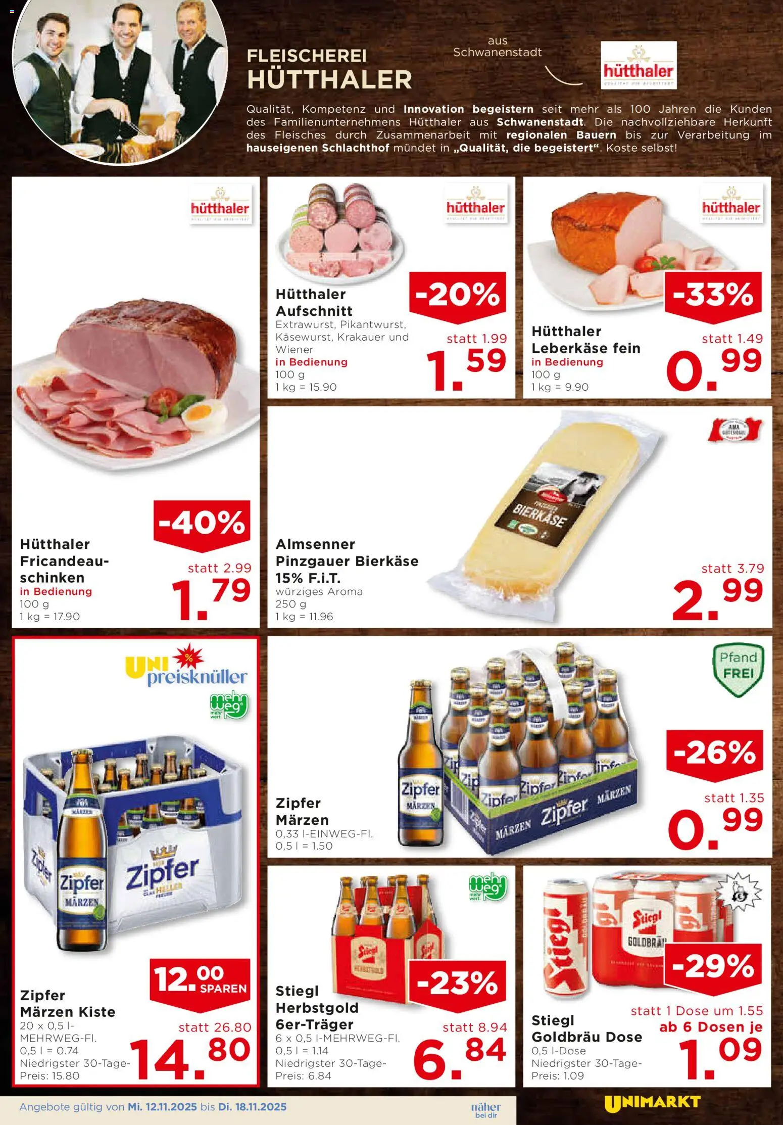 Unimarkt Salzburg gültig ab 12.11.2025 | Seite: 3 | Produkte: Schinken