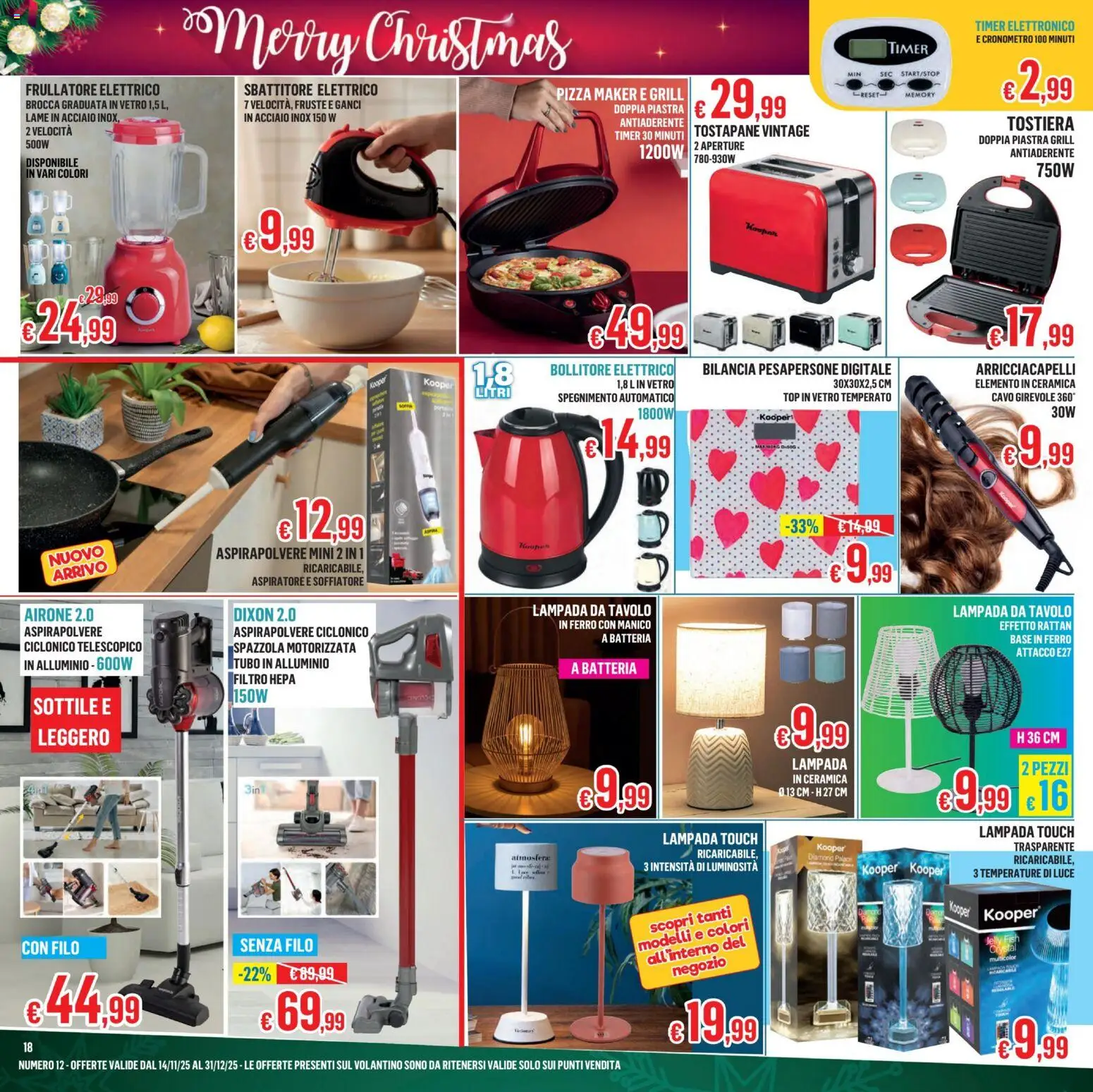Volantino Satur del 14.11.2025 | Pagina: 18 | Prodotti: Top, Alluminio, Bollitore, Tostapane