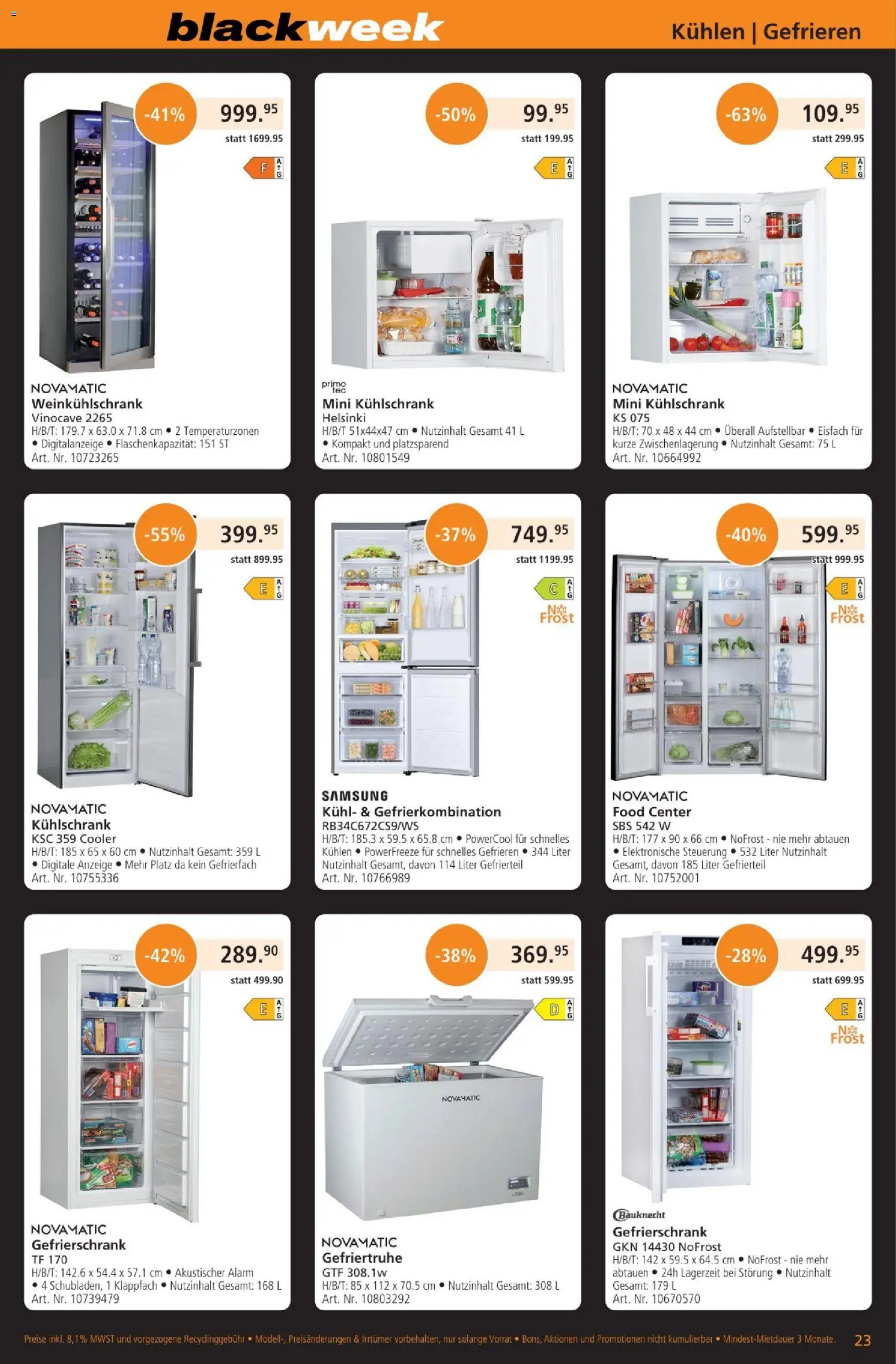 Fust - Black Friday – gültig ab 25.11.2025 | Seite: 23 | Produkte: Gefriertruhe, Samsung, Kühlschrank, Gefrierschrank