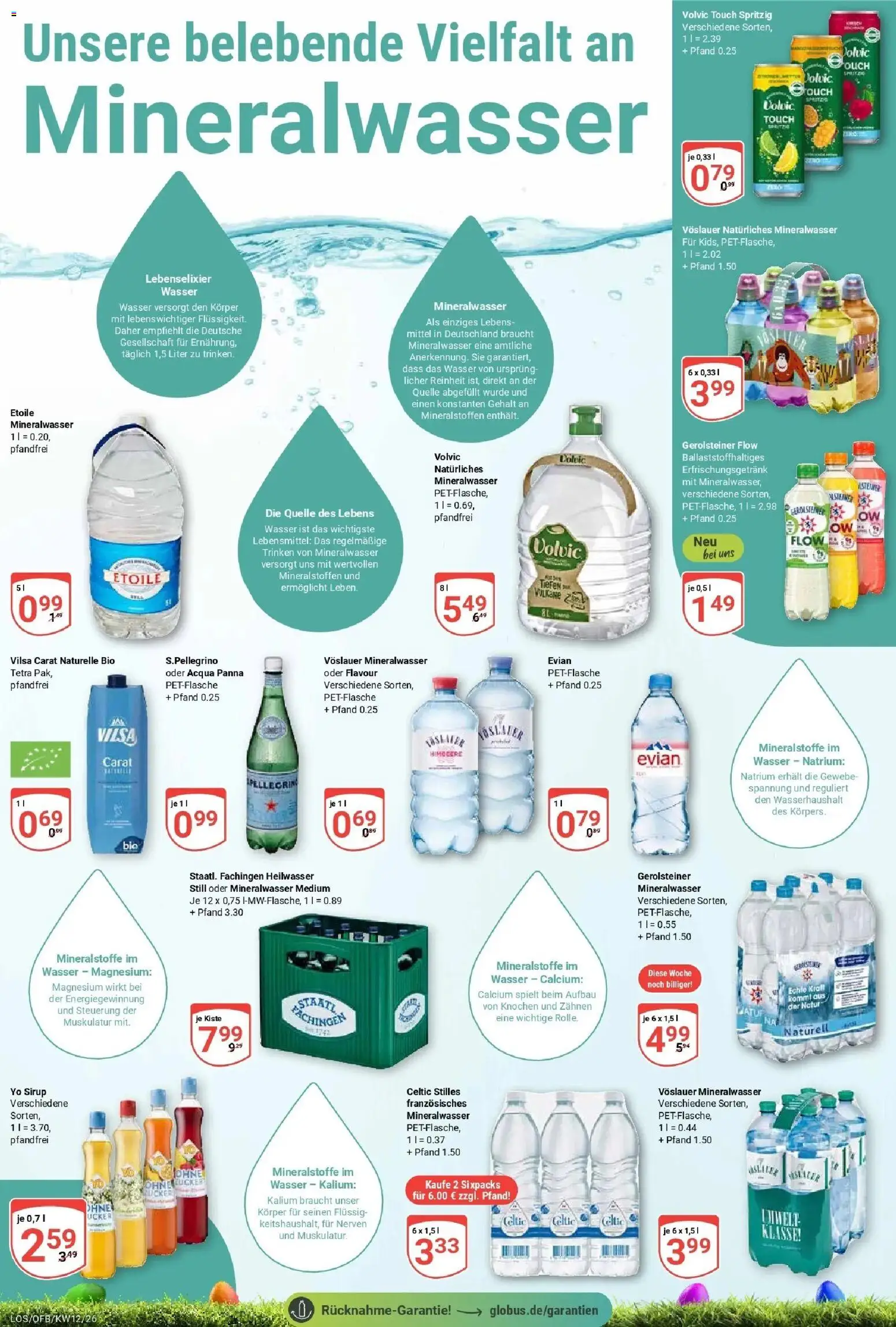 Globus prospekt Losheim Am See	 – gültig ab 15.03.2026 | Seite: 18 | Produkte: Sirup, Zucker, Volvic, Gerolsteiner
