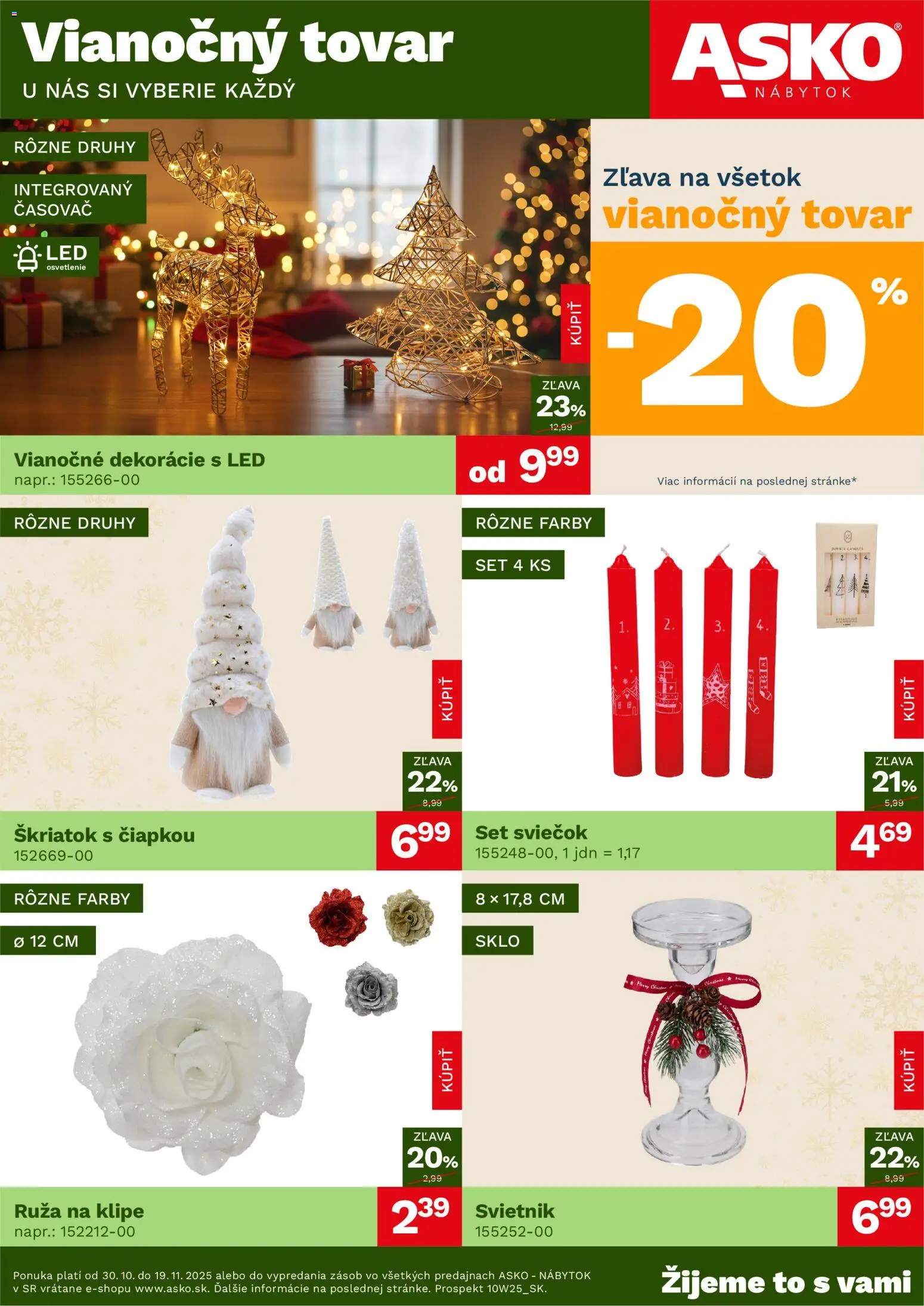 Nové ASKO nábytok akcie – leták je platný od 30.10.2025 | Strana: 1 | Produkty: Nábytok, Led osvetlenie, Osvetlenie, Svietnik