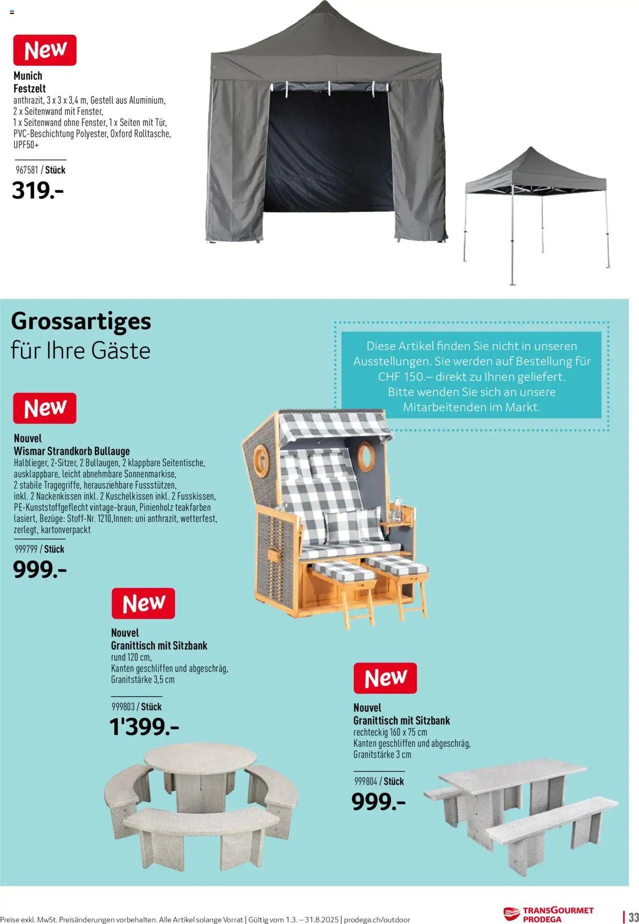 Prodega Aktionen Outdoor-Ausstattung ab 01.03.2025 | Seite: 33 | Produkte: Sitzbank