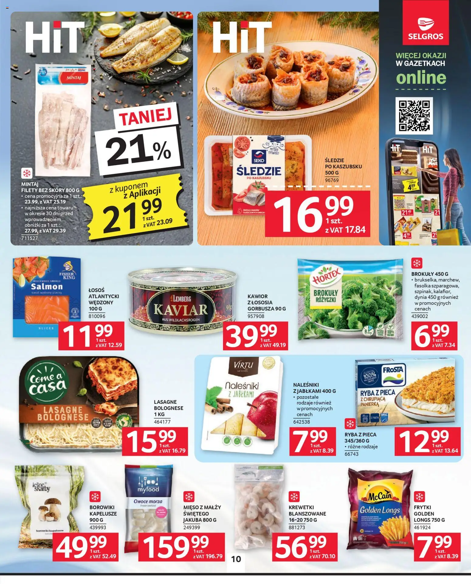 Selgros cash&carry Gazetka od 08.01.2026 | Strona: 10 | Produkty: Naleśniki z jabłkami, Mintaj, Lasagne bolognese, Owoce morza