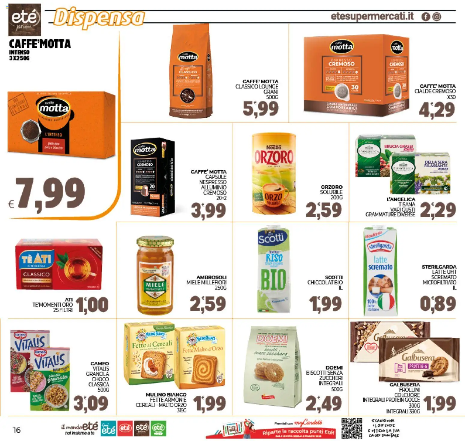 Volantino Eté del 27.01.2026 | Pagina: 16 | Prodotti: Cereali, Biscotti, Latte, Frollini