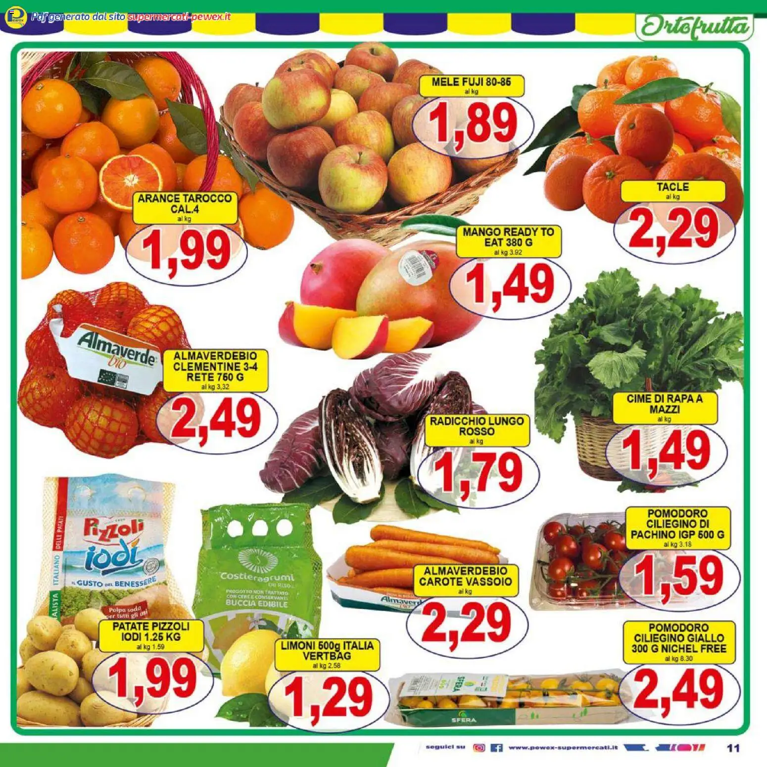 Volantino Pewex del 27.12.2025 | Pagina: 11 | Prodotti: Mele, Patate, Pomodoro, Vassoio